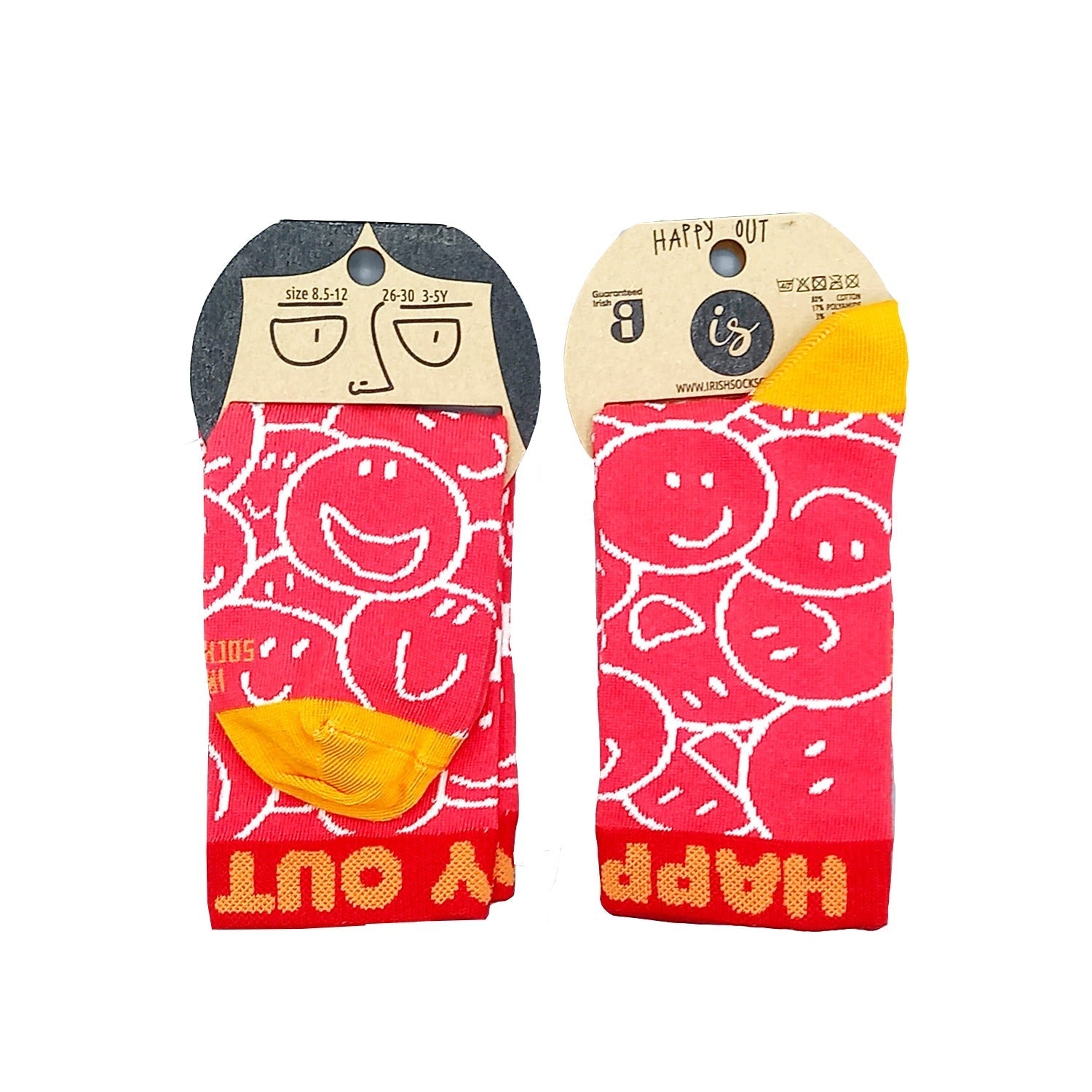 Irish Socksciety Kids, Happy Out Size (8.5-12) Irish Socksciety