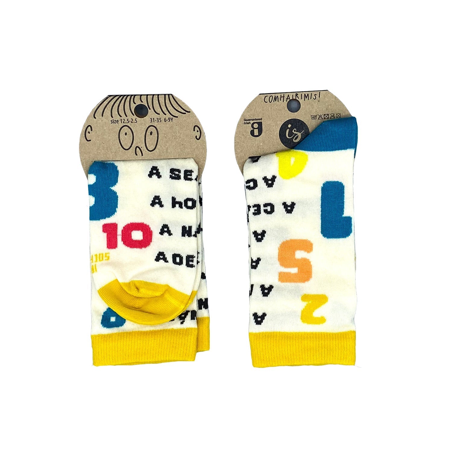 Irish Socksciety Kids, Lets Count /Comhairimis Size (12.5-2.5) Irish Socksciety