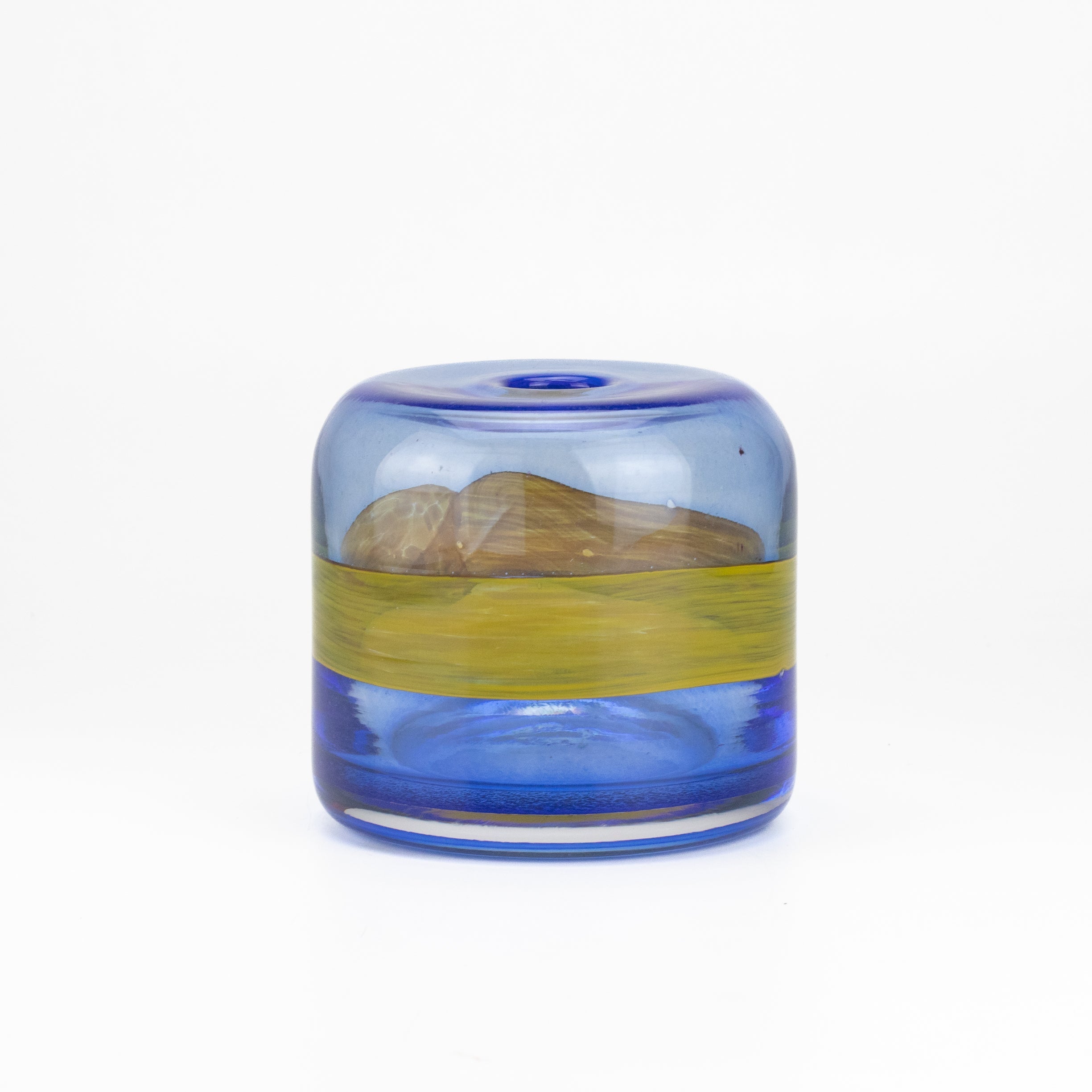 Jerpoint Glass, Boulder Blue/ Yellow Jerpoint Glass