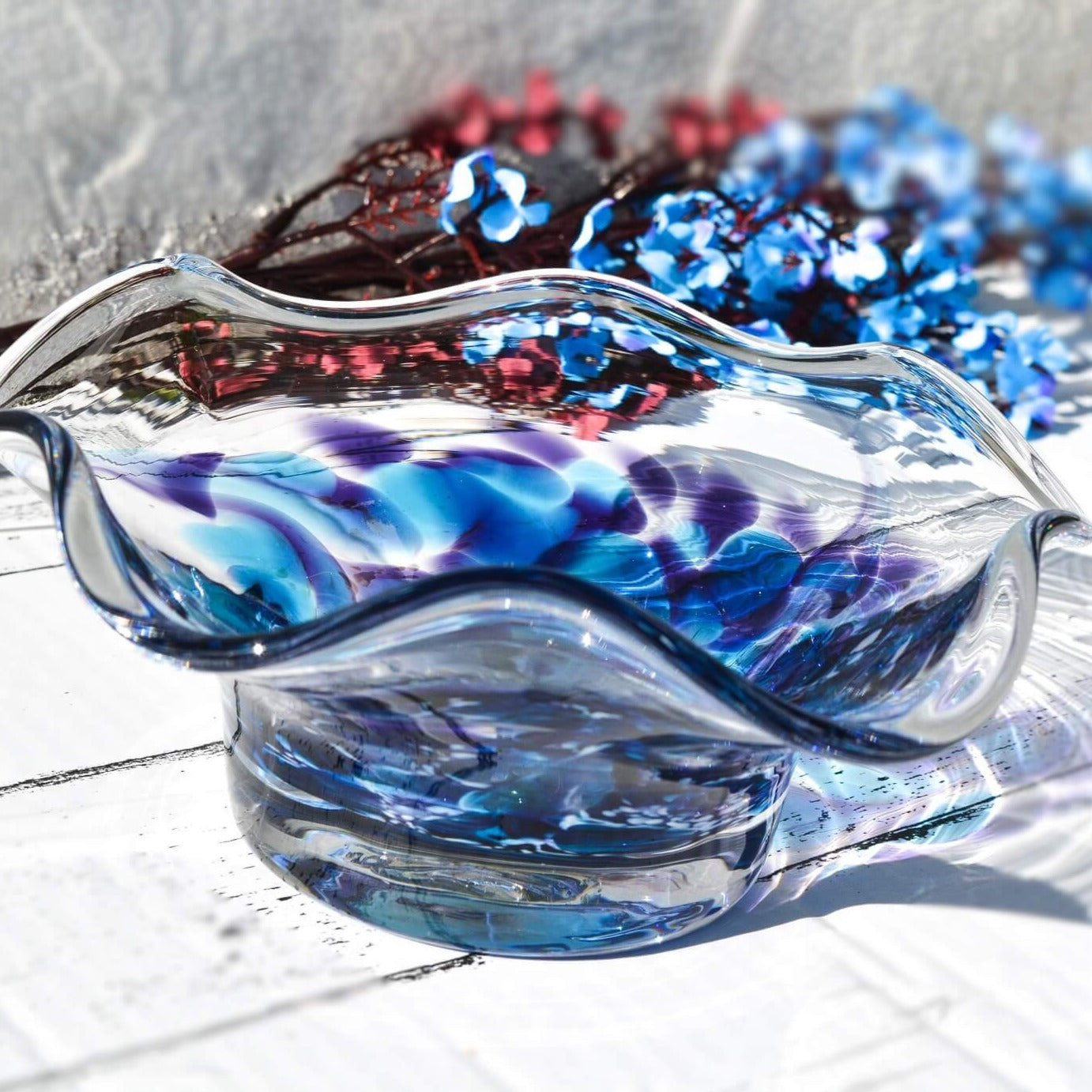 Jerpoint Glass, Scalloped Nut Bowl Heather