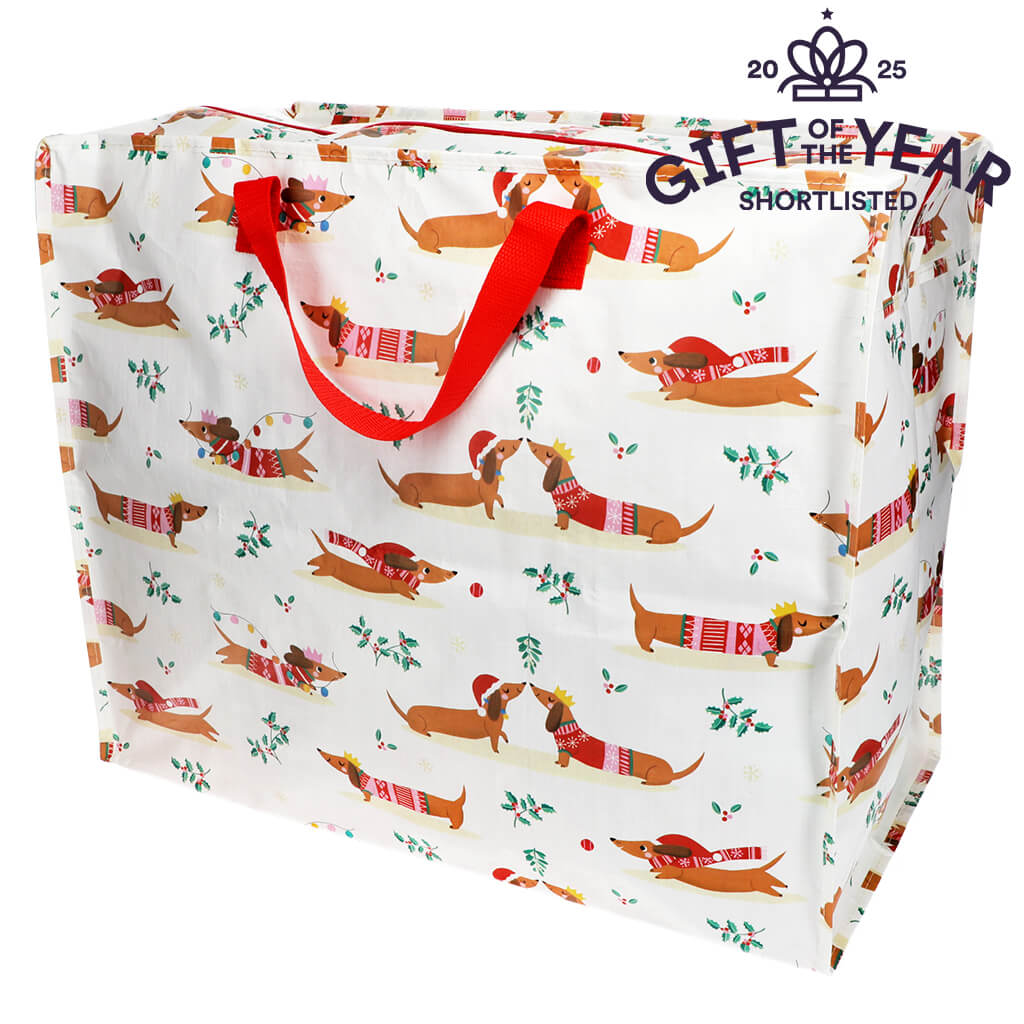 Jumbo Storage Bag Festive Sausage Dog
