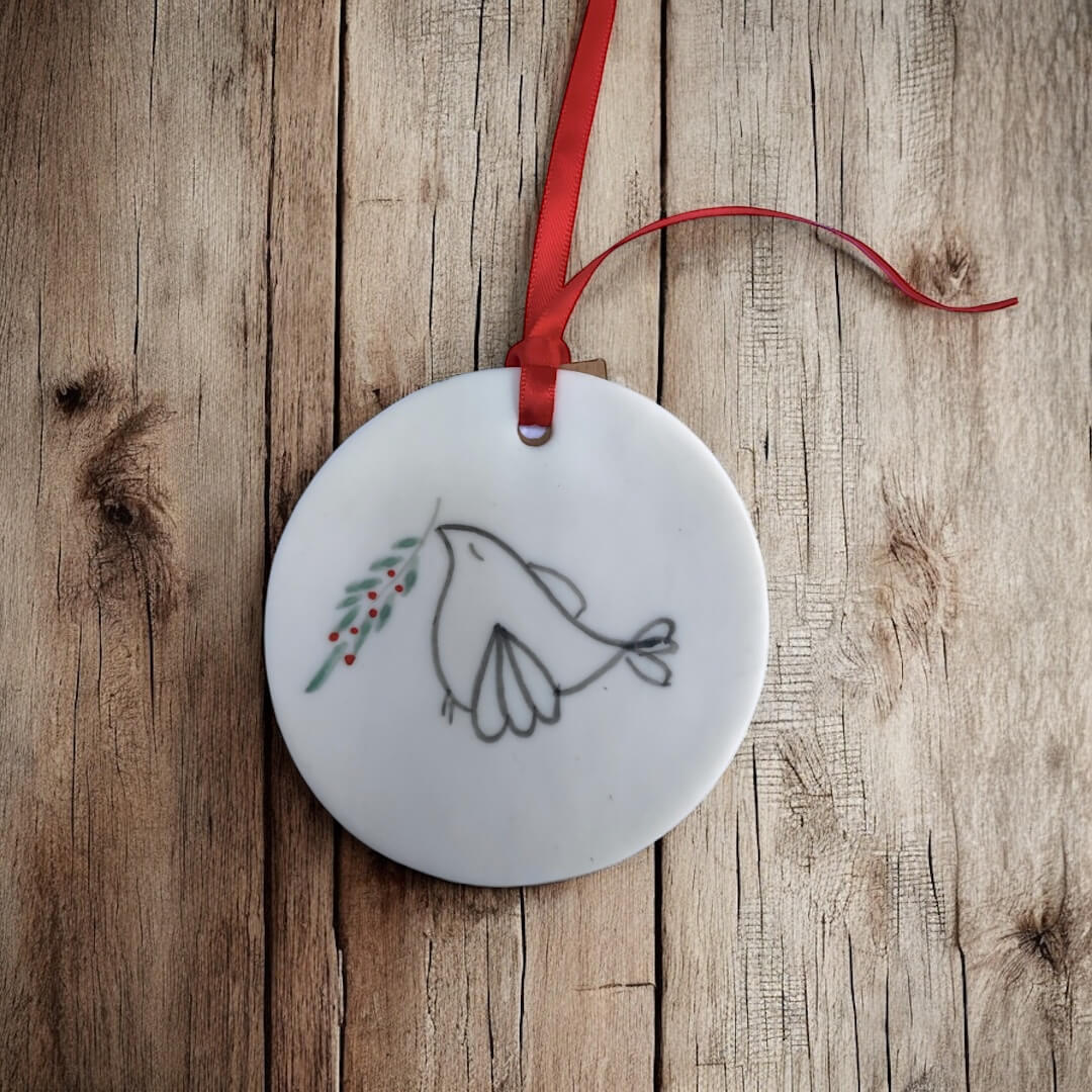 Karo Art, Disc Ornament - Robin