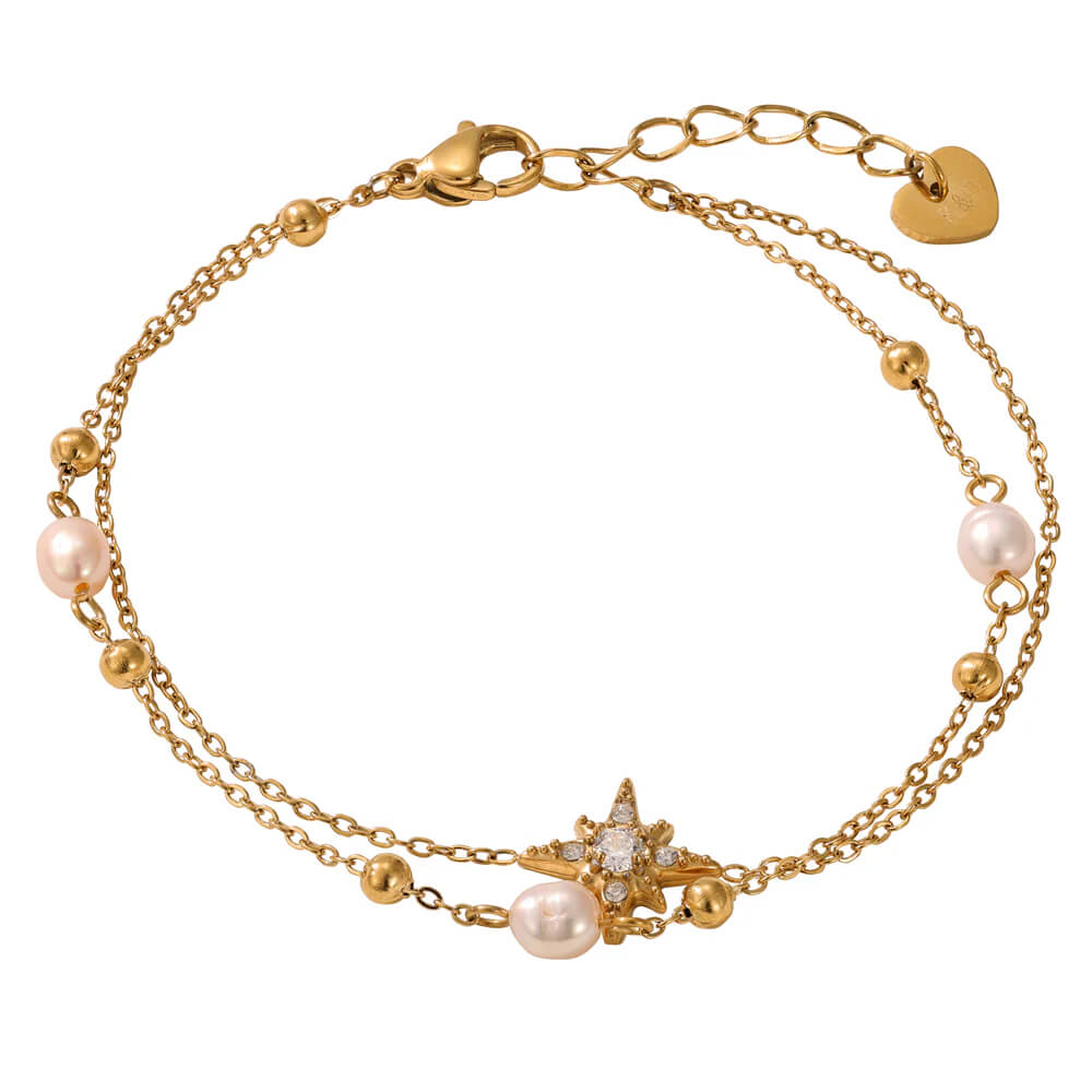 Knight & Day, Lilith Shell Pearl & Crystal Bracelet