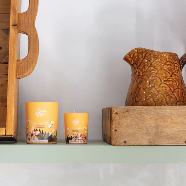 The Handmade Soap Company, Mini Candle Lemongrass & Cedarwood - 70g Quinlans Gift Shop