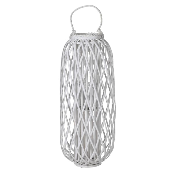 Distressed White Willow Lantern