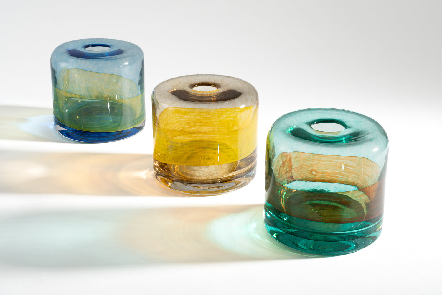Jerpoint Glass, Boulder Blue/ Yellow Jerpoint Glass