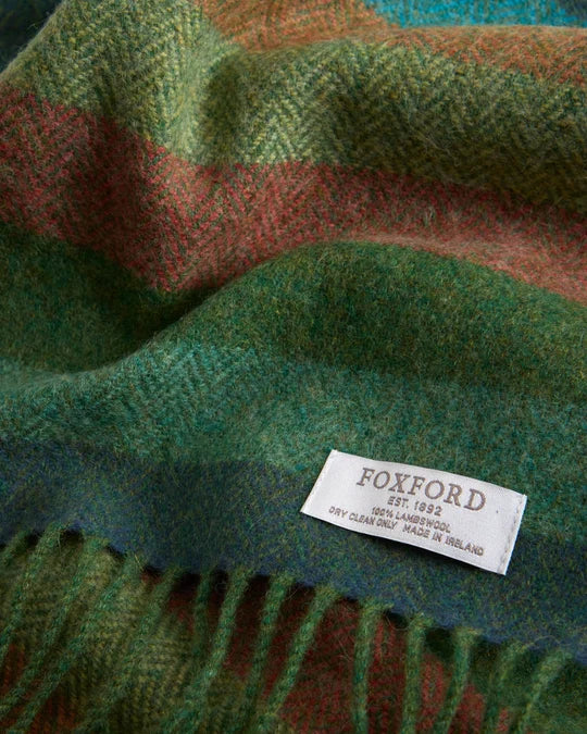 Foxford, Leaf Multi-Stripe Lambswool Scarf