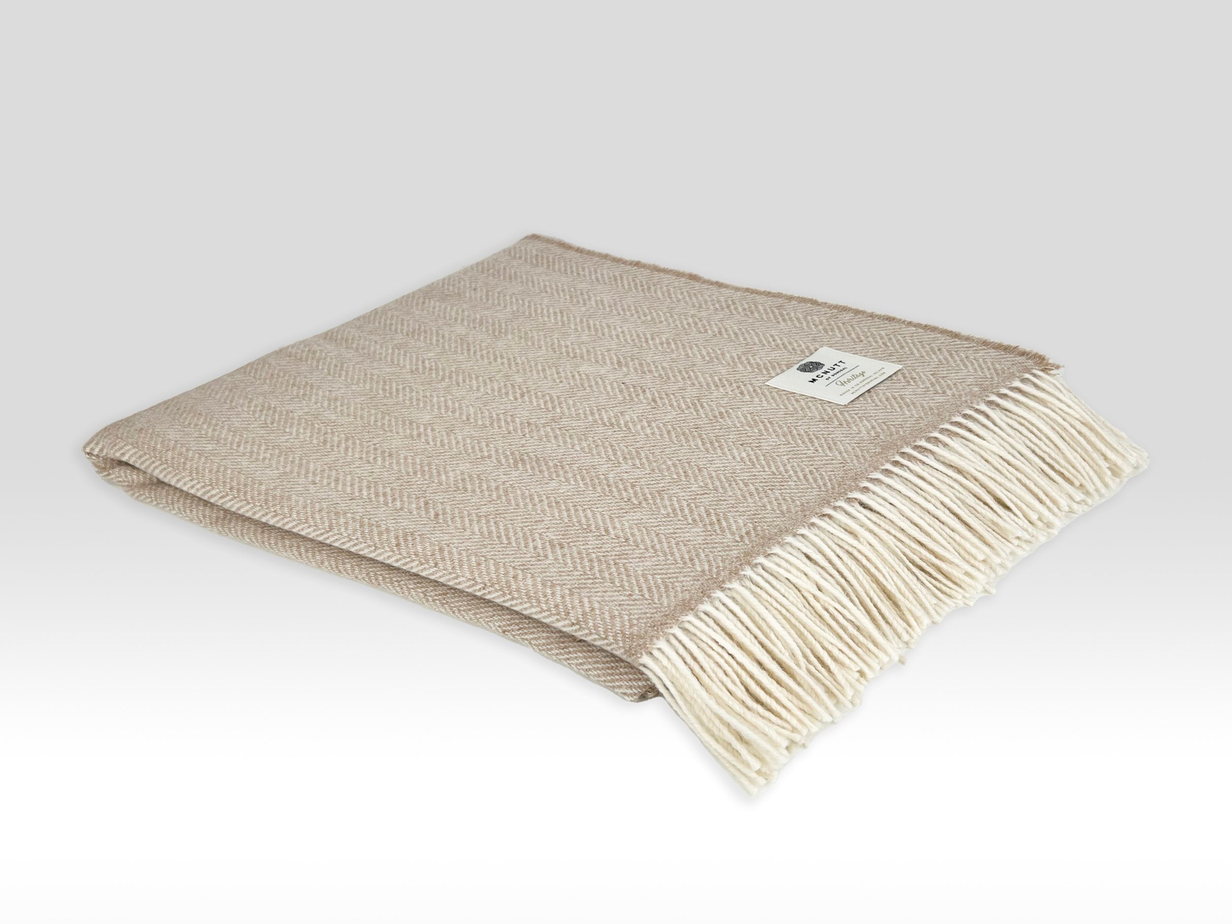 McNutt of Donegal, Sandstone Herringbone Throw McNutt of Donegal