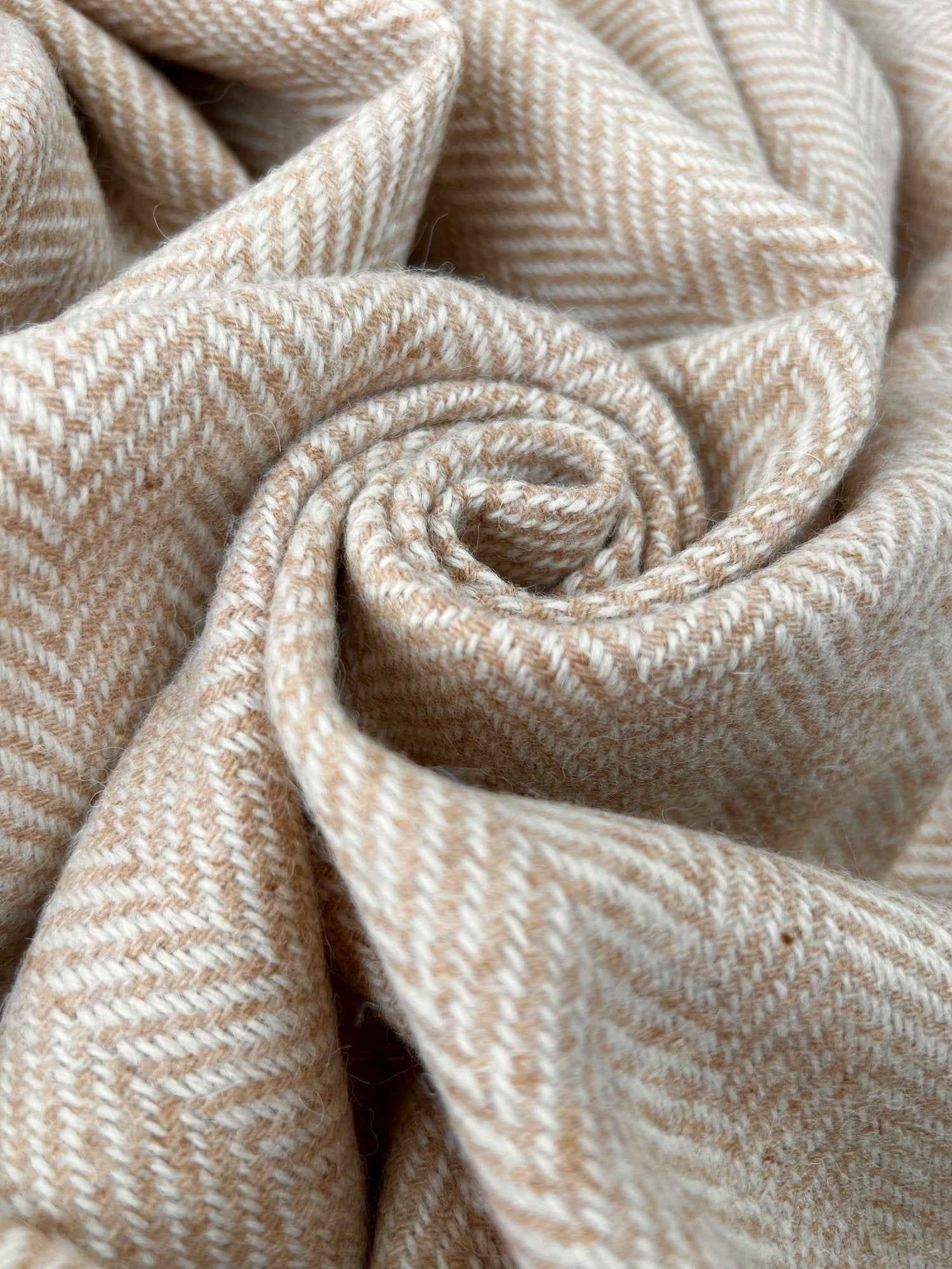 McNutt of Donegal, Sandstone Herringbone Throw McNutt of Donegal