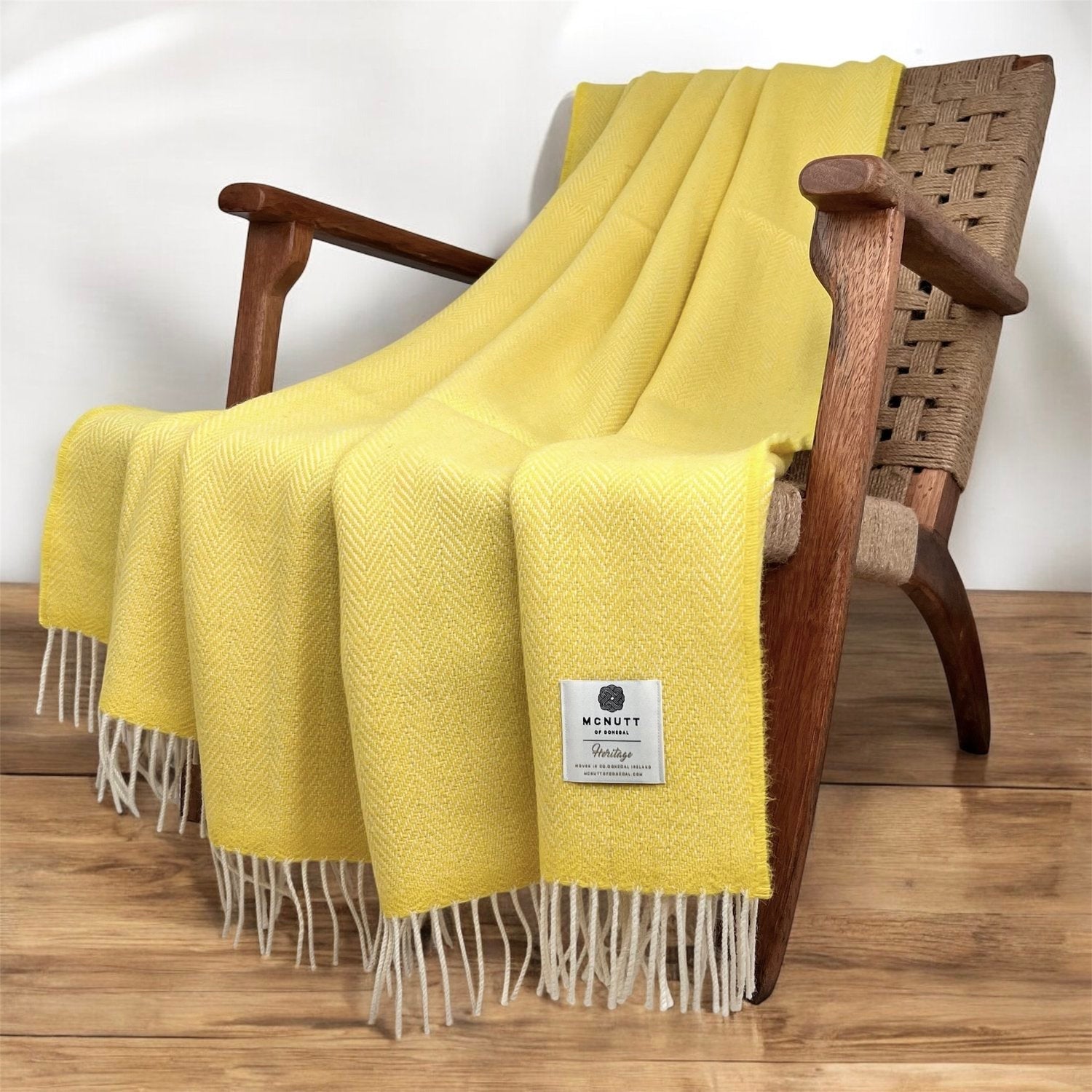 McNutt of Donegal, Sunshine Herringbone Throw McNutt of Donegal