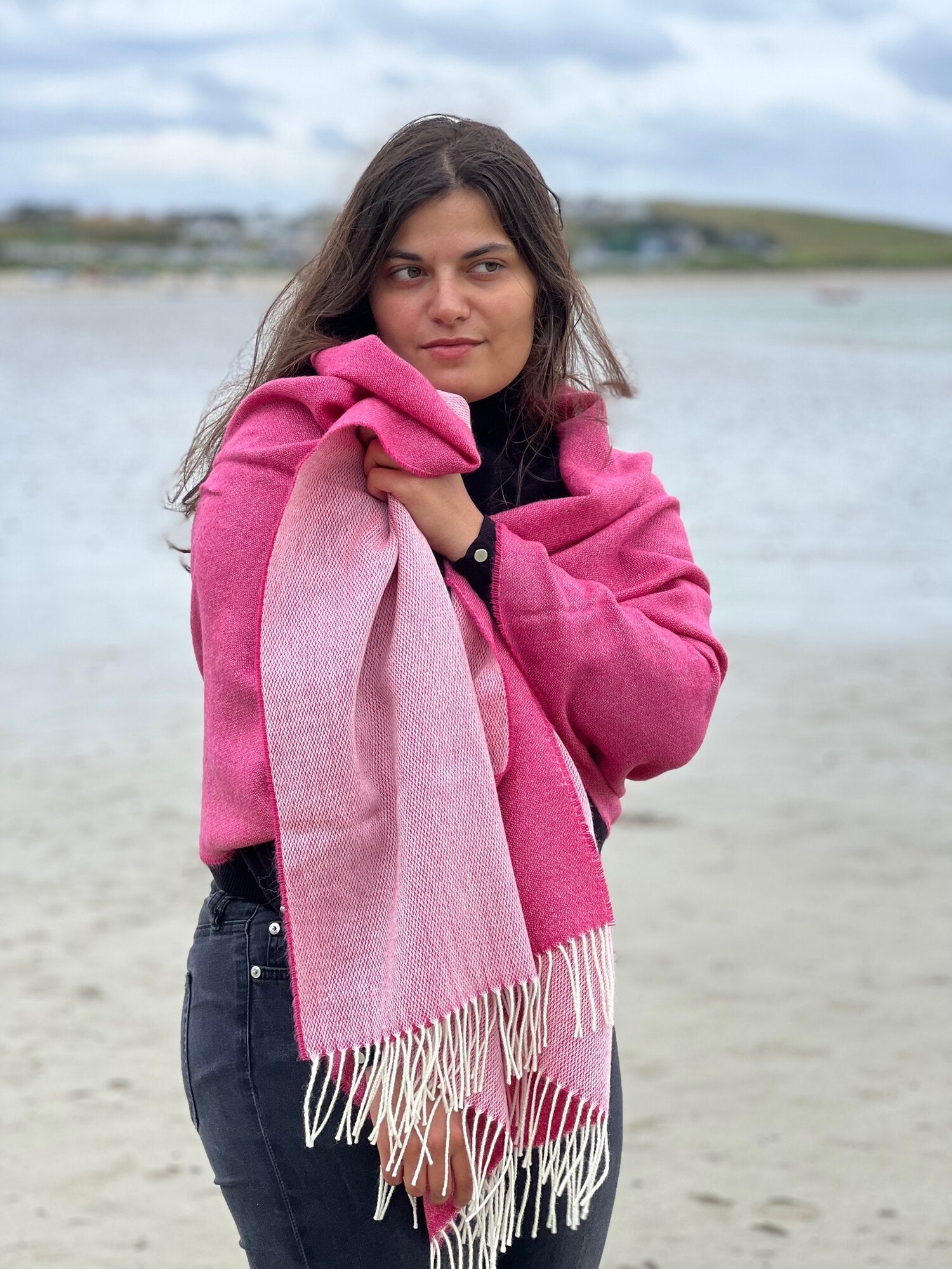 McNutt of Donegal, Raspberry Rose Reversible Wrap McNutt of Donegal