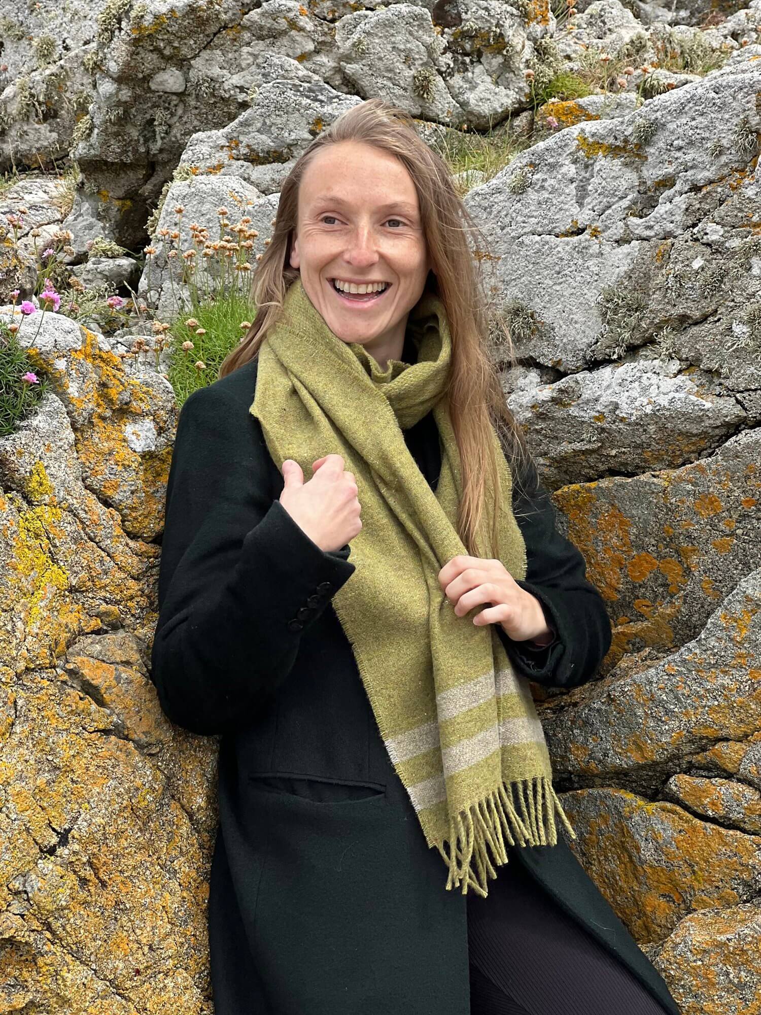 McNutt of Donegal, Scarf -Forever Olive Stripe Scarf McNutt of Donegal