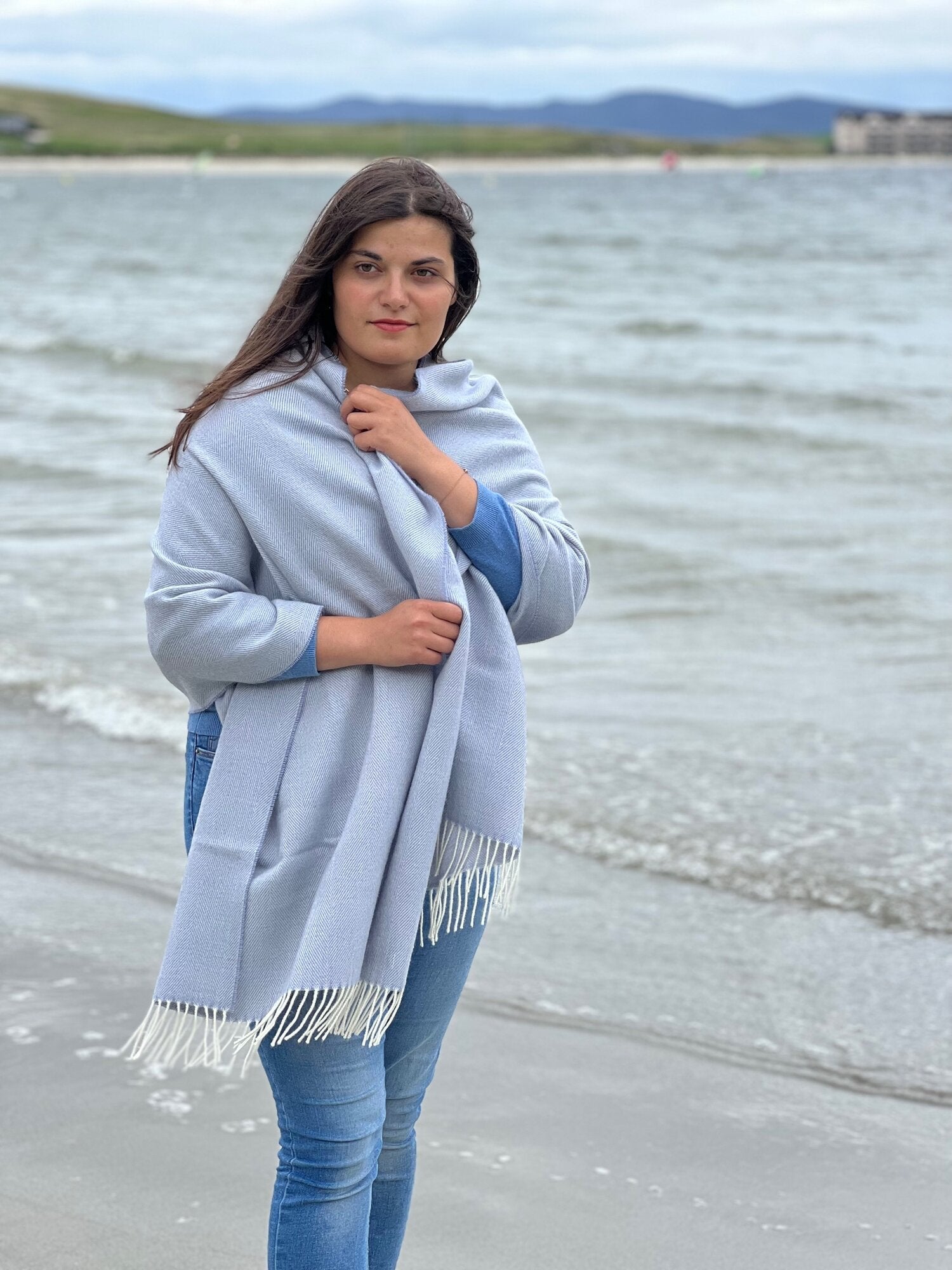 McNutt of Donegal, Smoke Herringbone Pashmina McNutt of Donegal