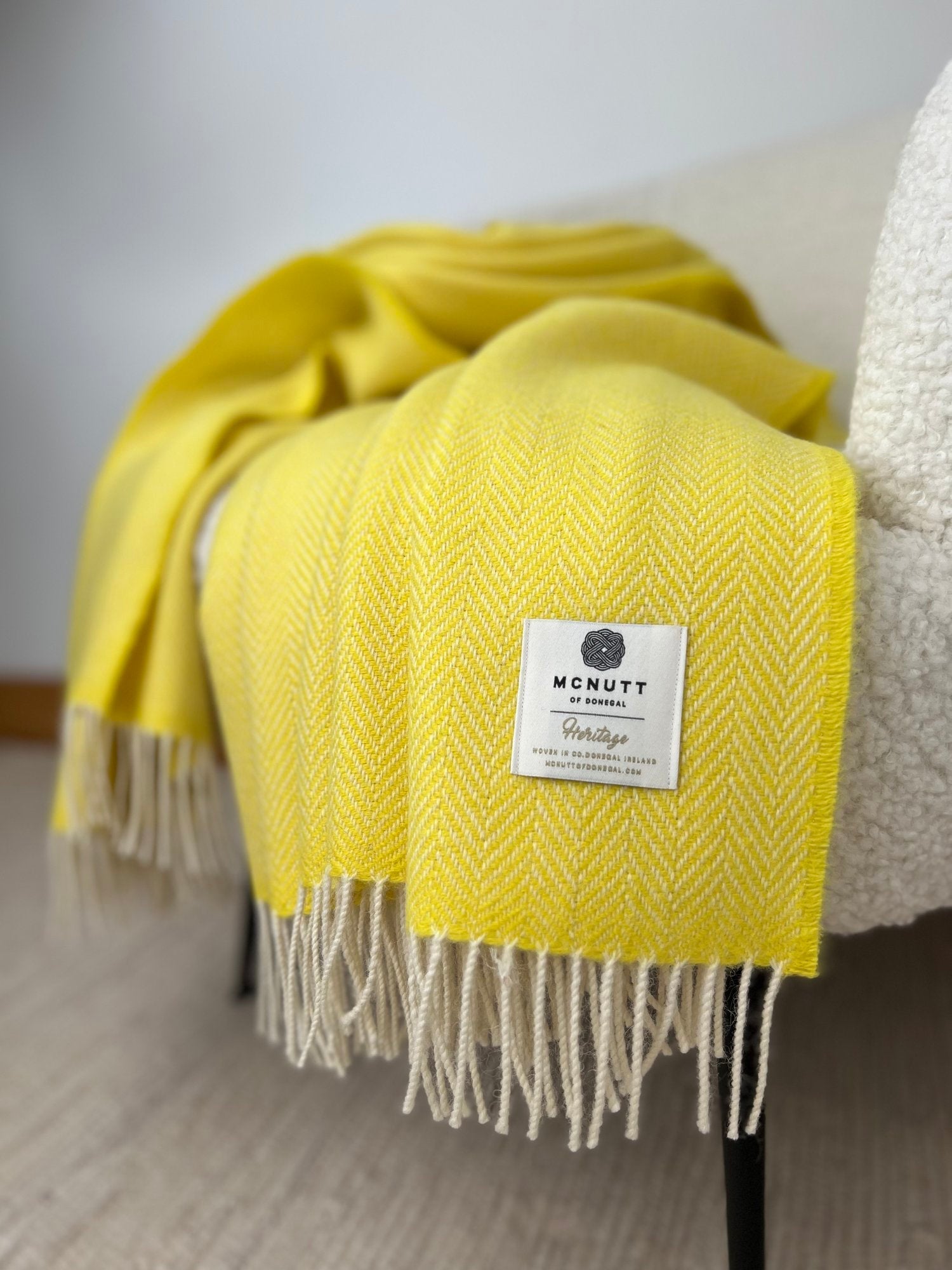 McNutt of Donegal, Sunshine Herringbone Throw McNutt of Donegal