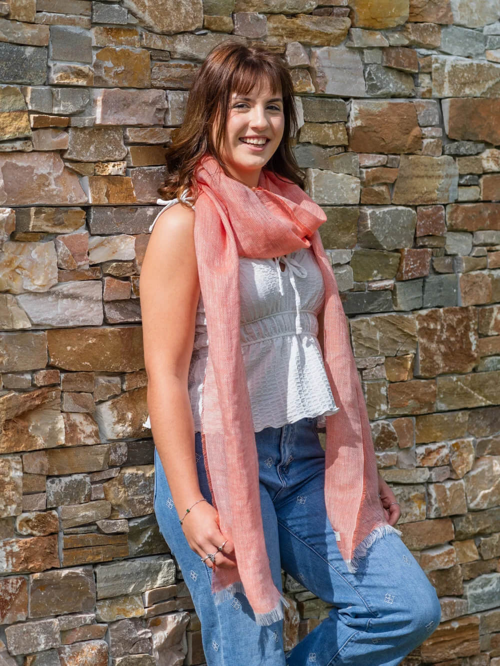 McNutt of Donegal, Nectarine Linen Scarf