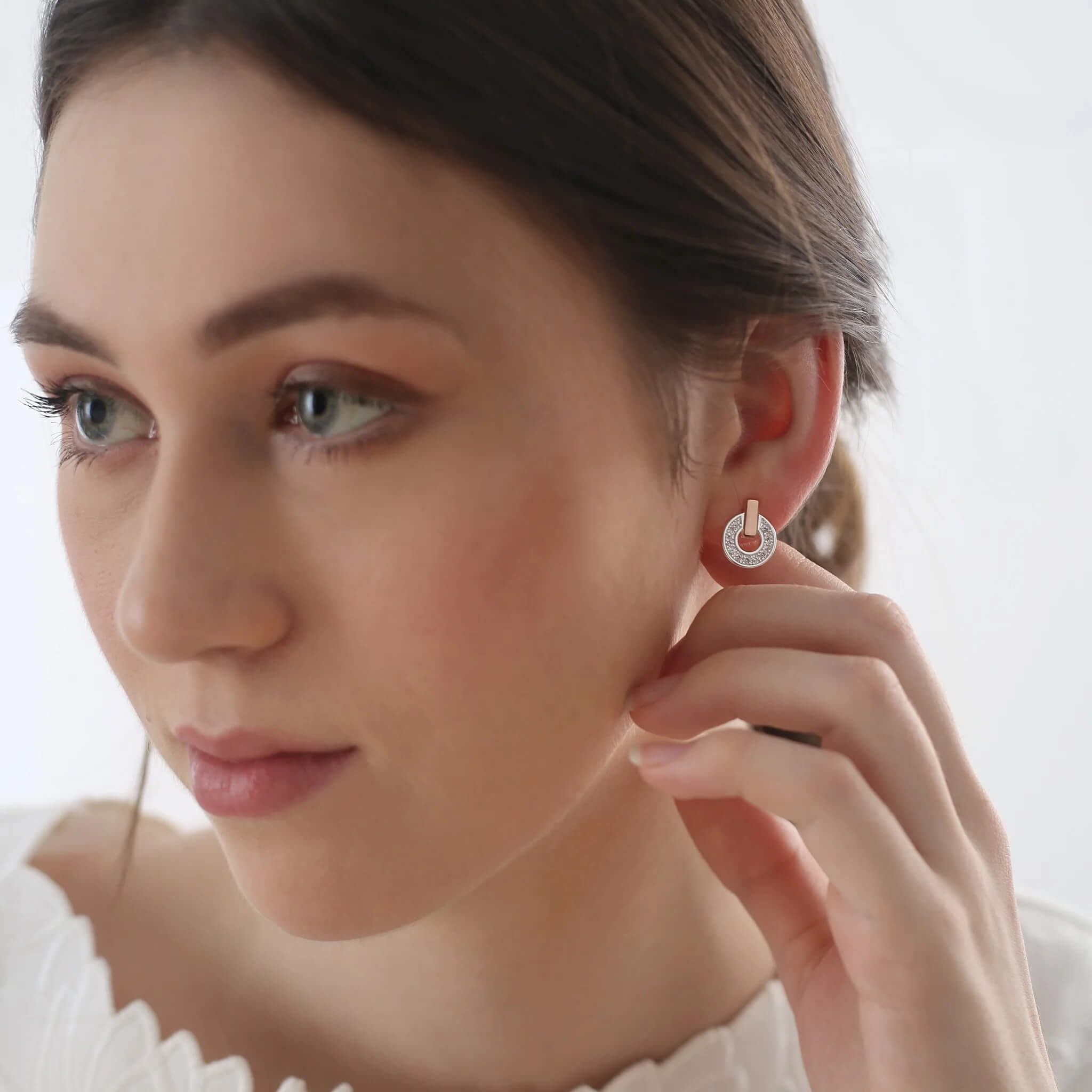 Newbridge, Silver & Rose Gold Plated Tiamo Earrings