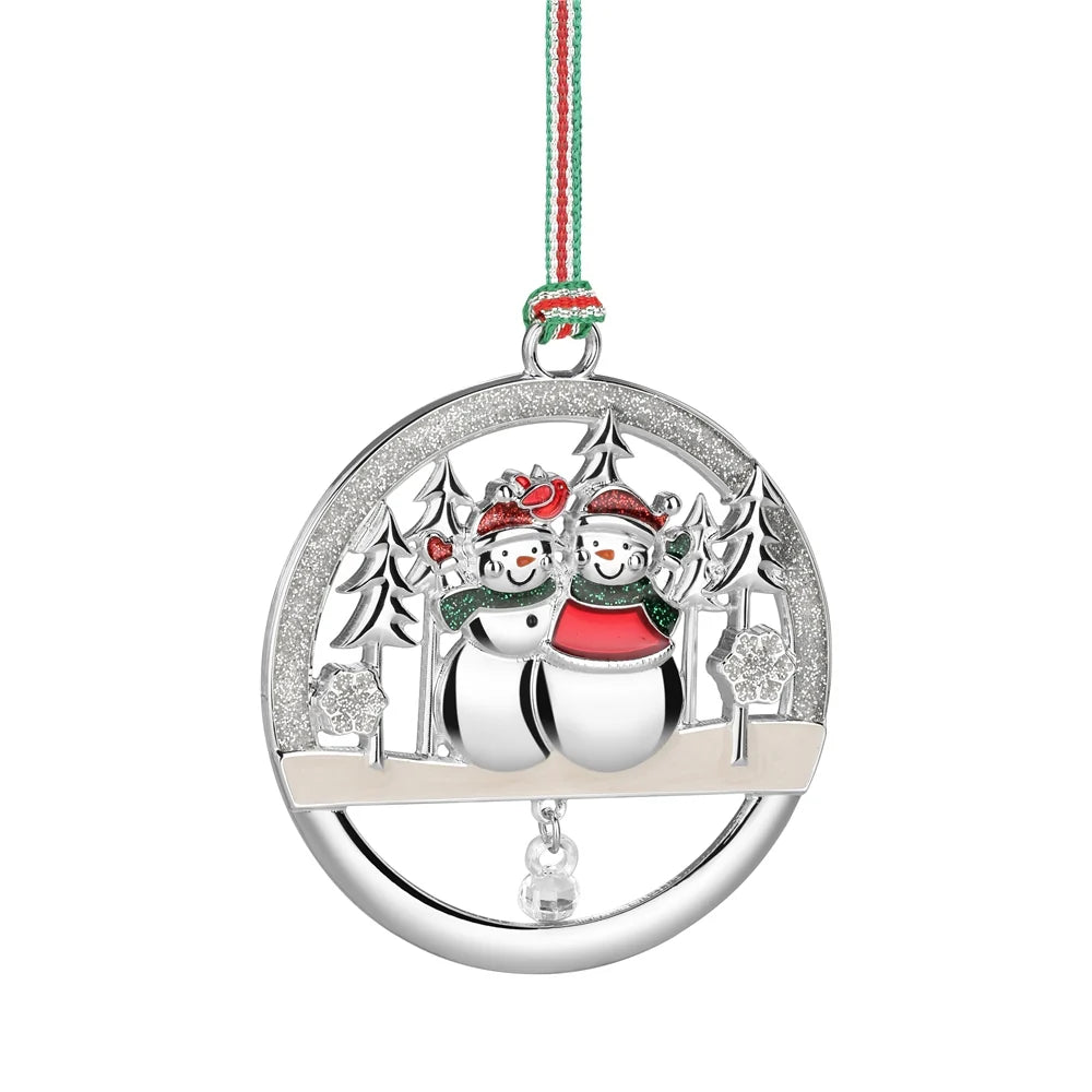 Newbridge, Snowman Couple Round Christmas Tree Decoration