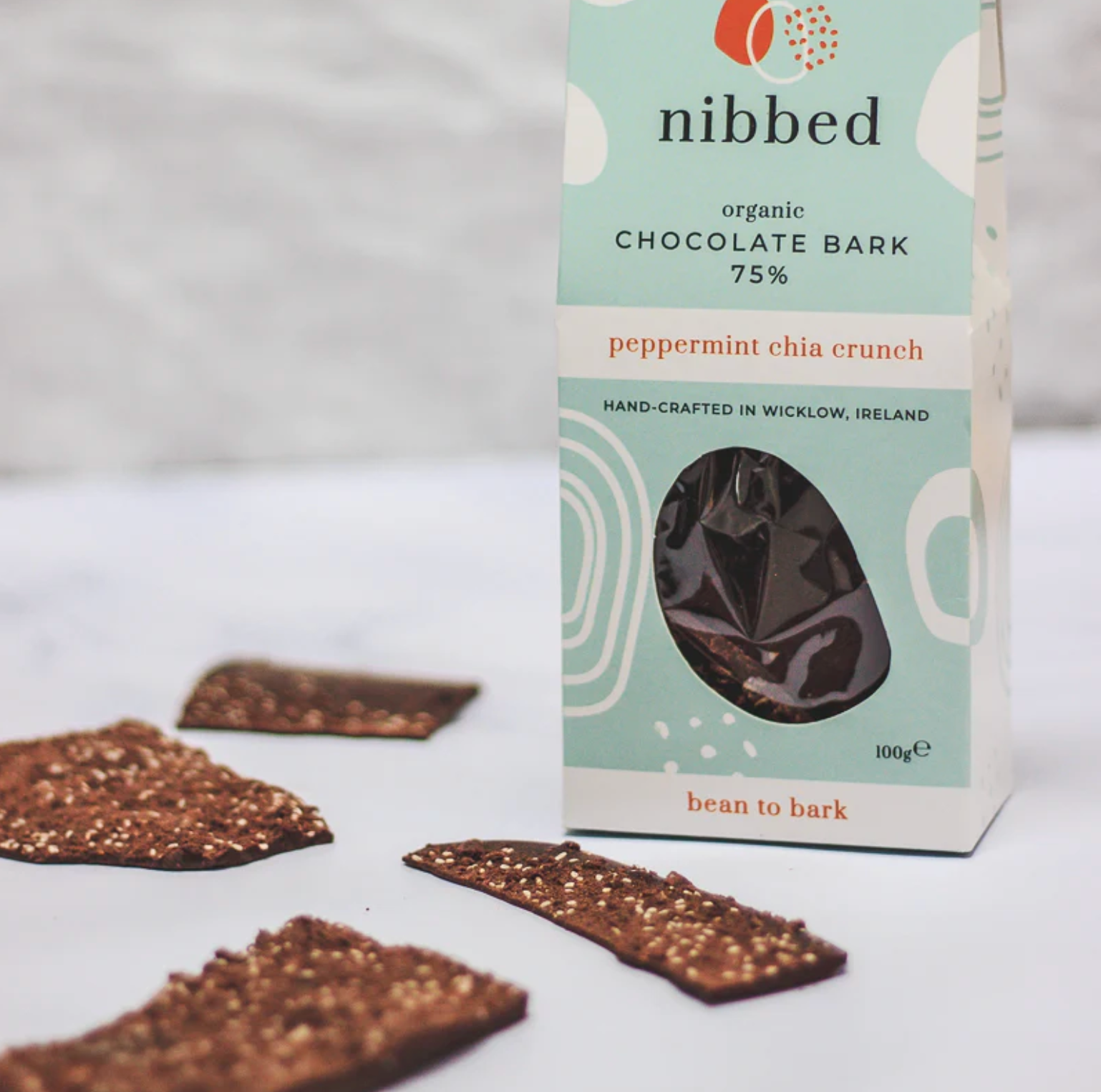 Nibbed, Peppermint Chia Bark 75%