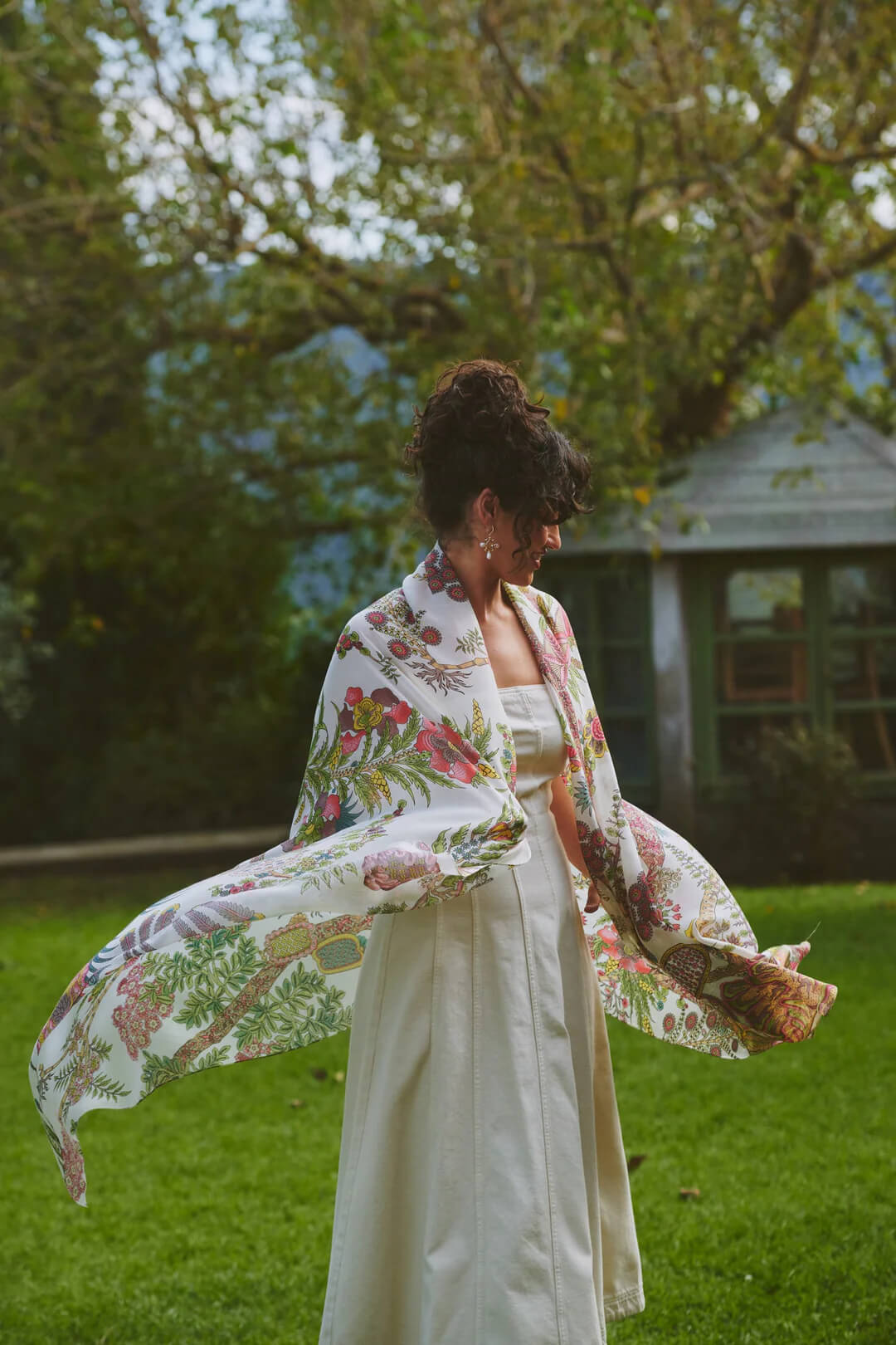 One Hundred Stars, Boho Garden Ecru Scarf