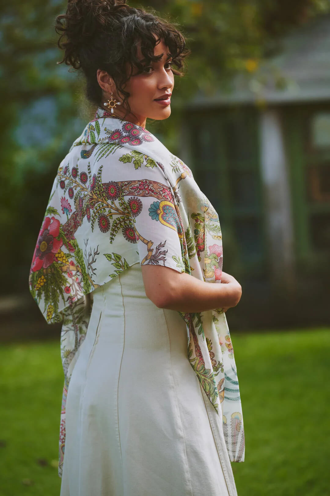 One Hundred Stars, Boho Garden Ecru Scarf