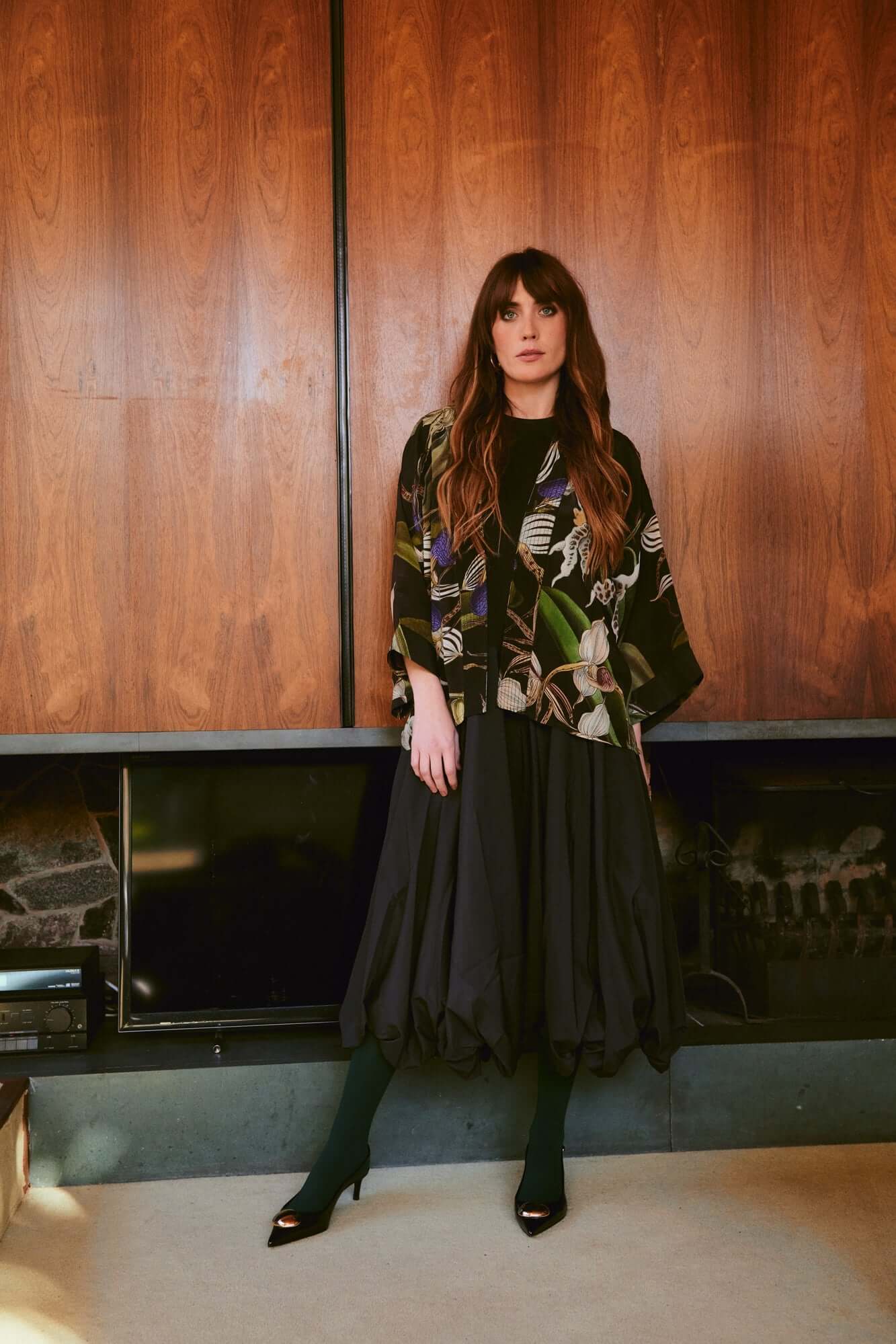 One Hundred Stars, Orchid Black Crepe Kimono
