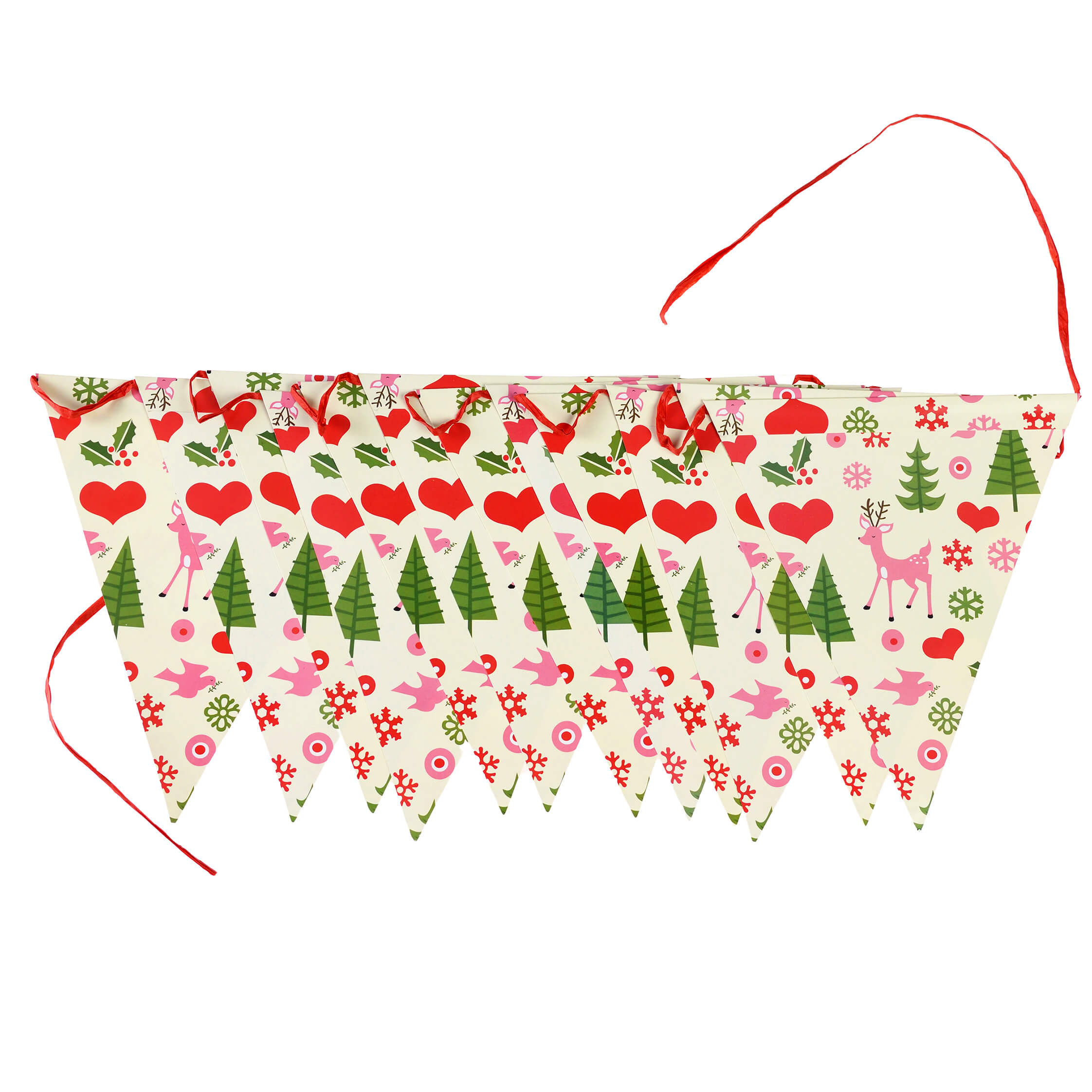 Paper Bunting 50s Christmas (3 Metres)