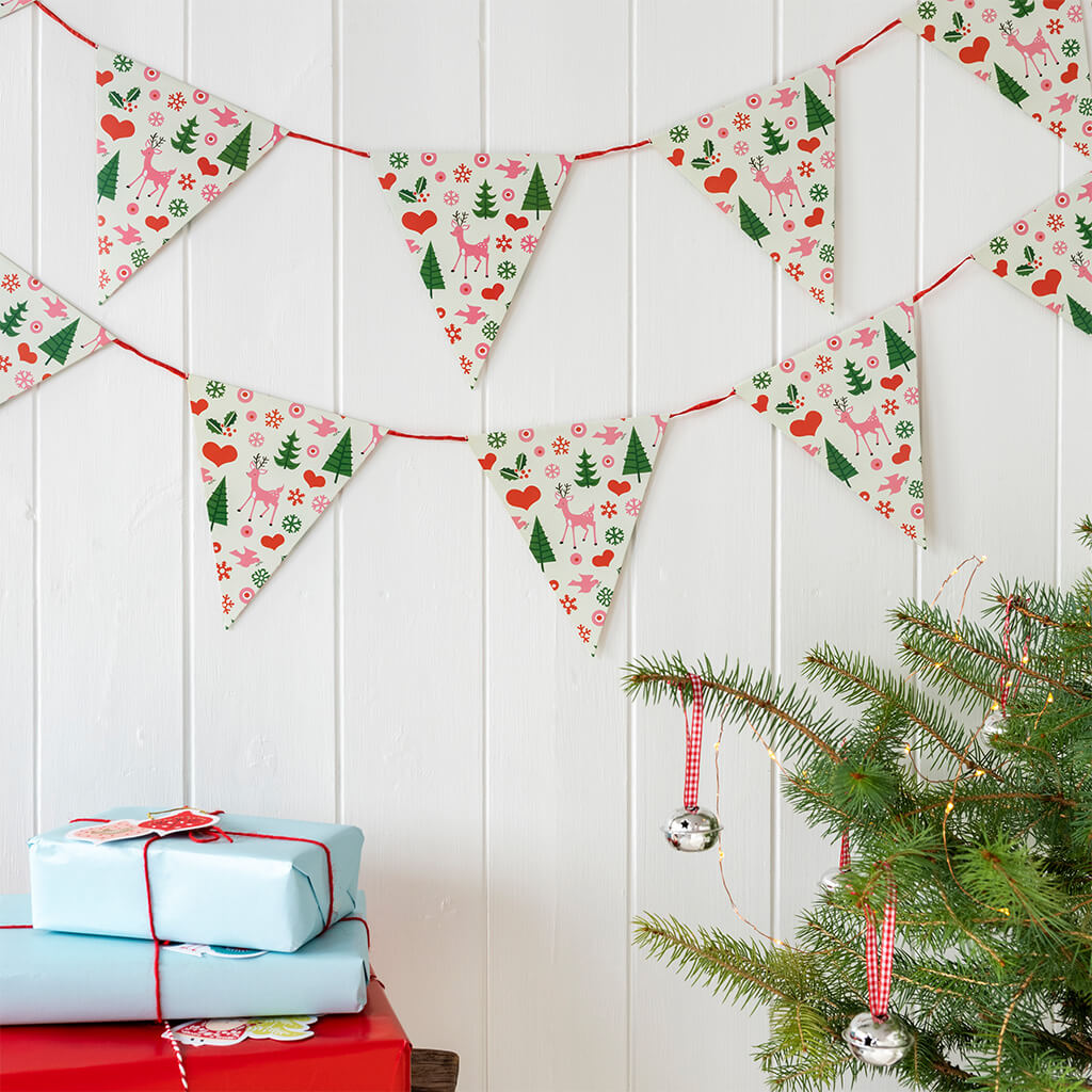 Paper Bunting 50s Christmas (3 Metres)