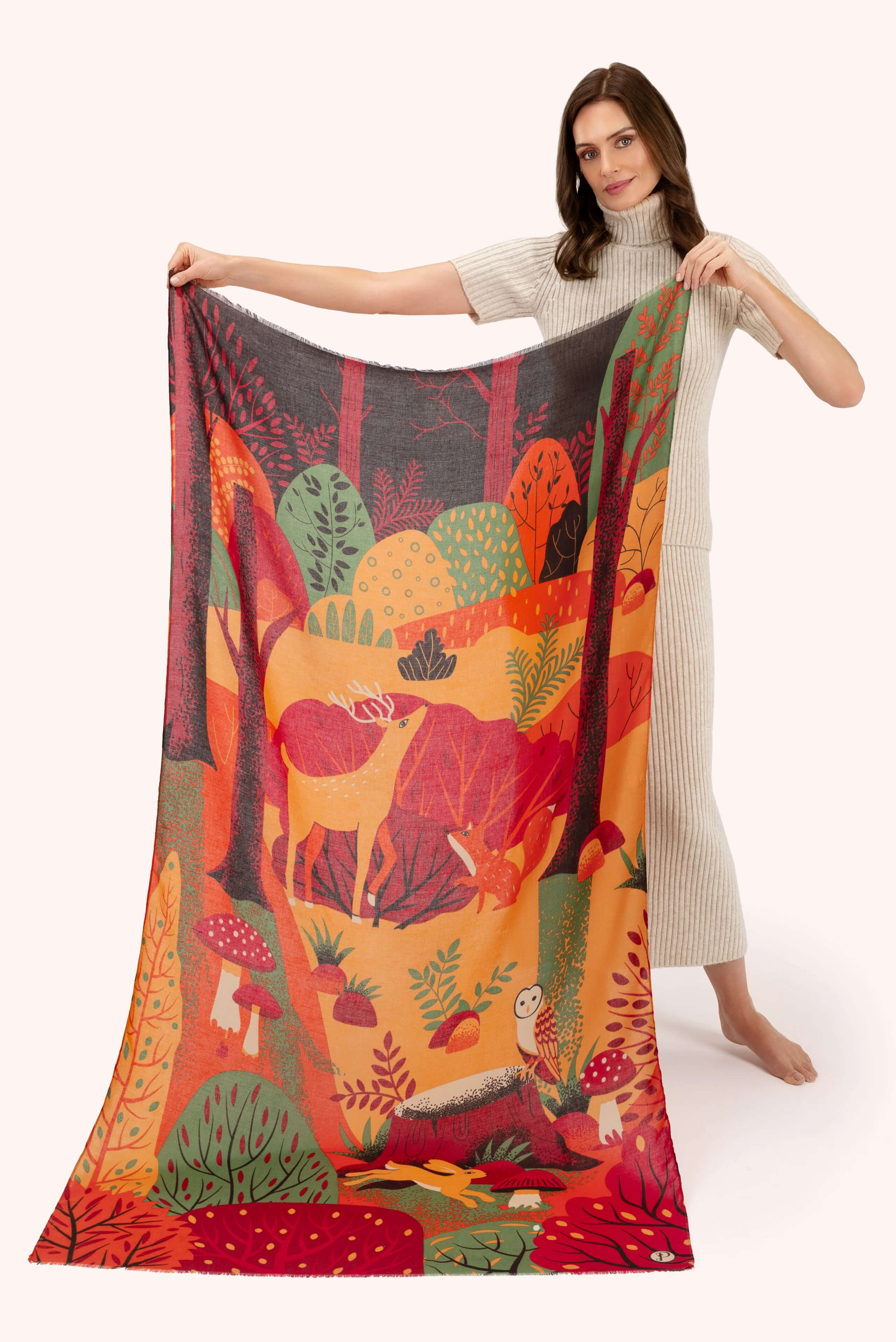 Powder, Autumn Forest Friends Print Scarf
