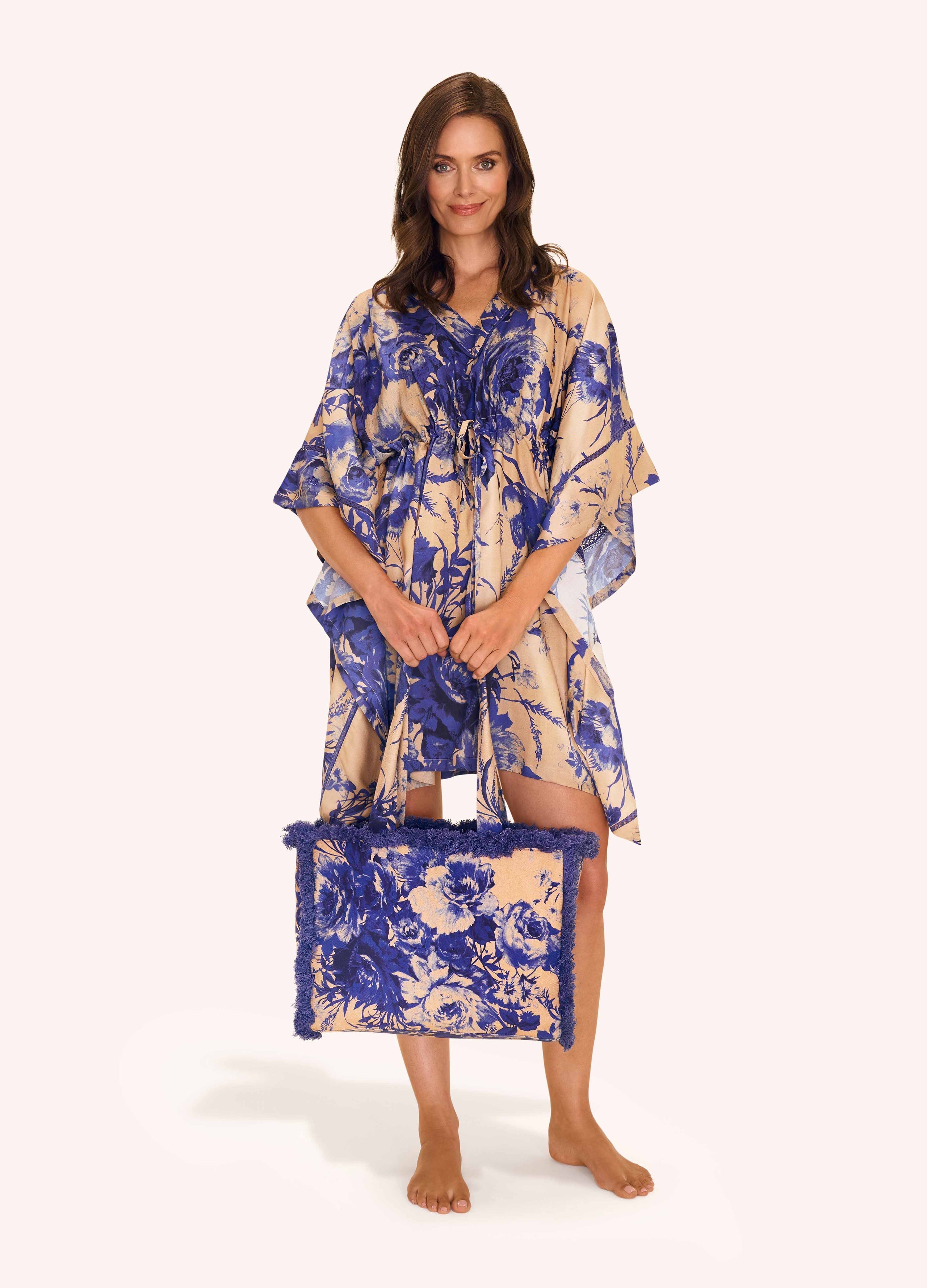 Powder, China Blue Blooms Beach Cover Up Powder