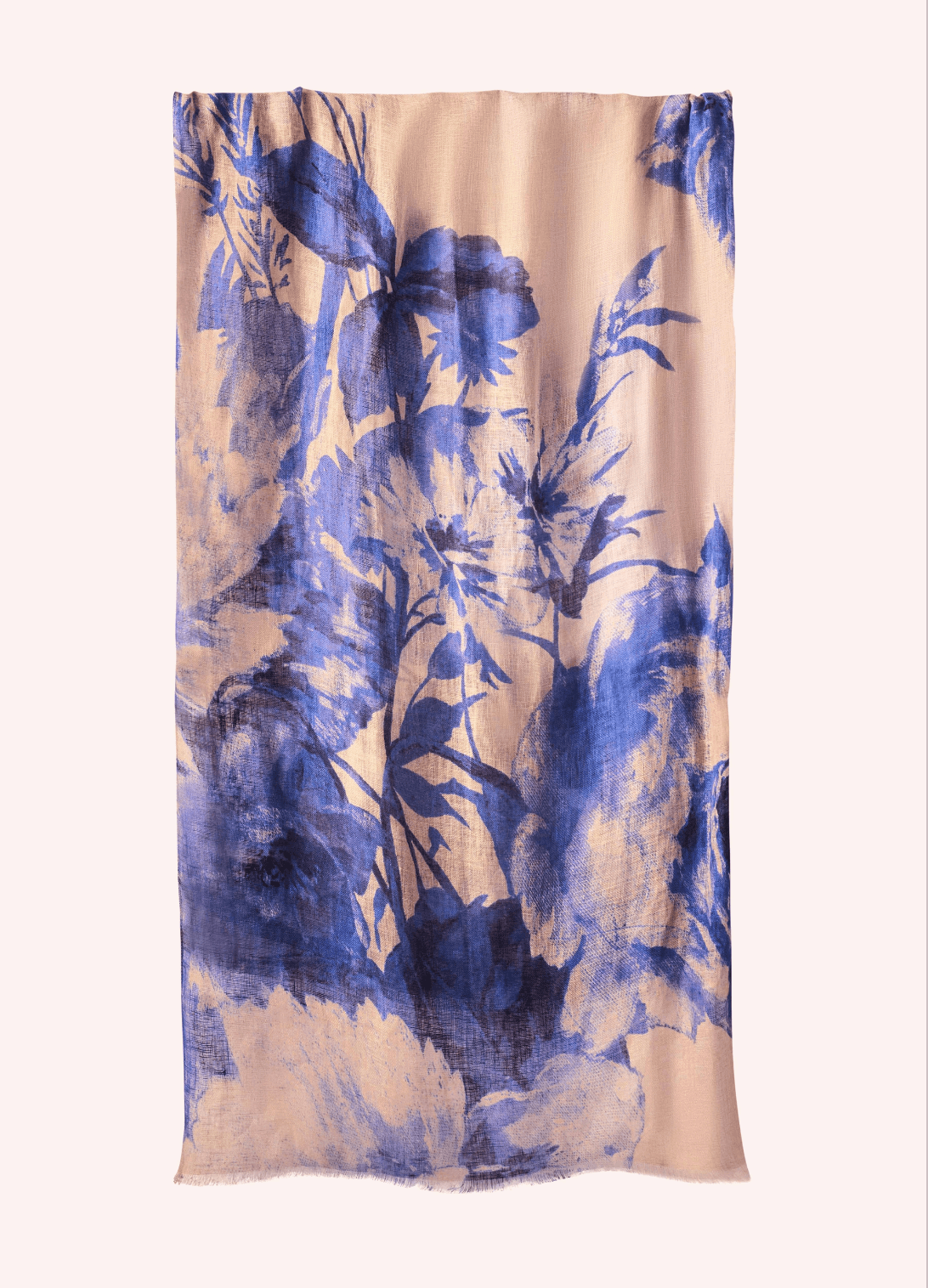 Powder, China Blue Blooms Linen /Cotton Mix Scarf