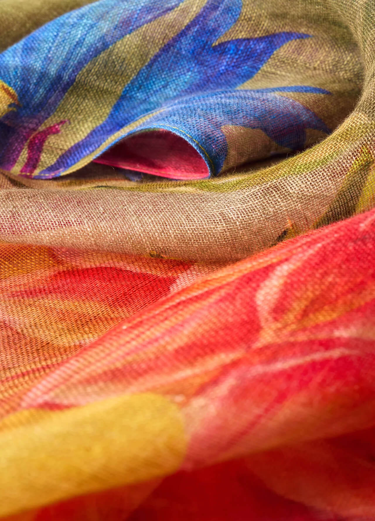 Powder, Linen/Cotton Scarf - Bountiful Blooms
