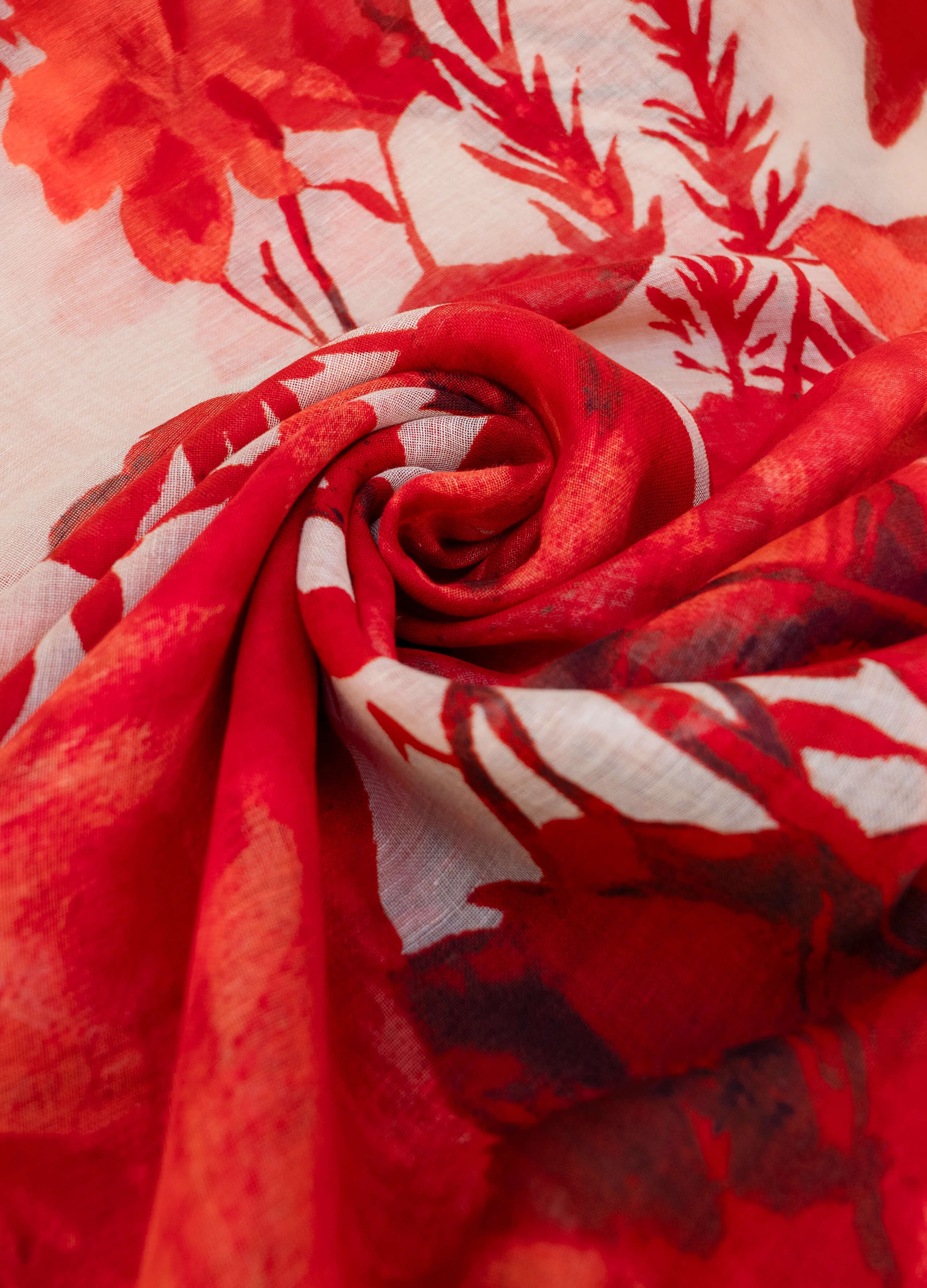 Powder, Rouge Blooms Linen/Cotton Mix Scarf