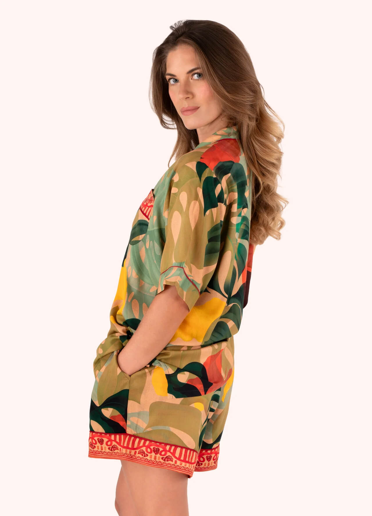Powder, Short Pyjama Set - Exotic Leaves, Medium