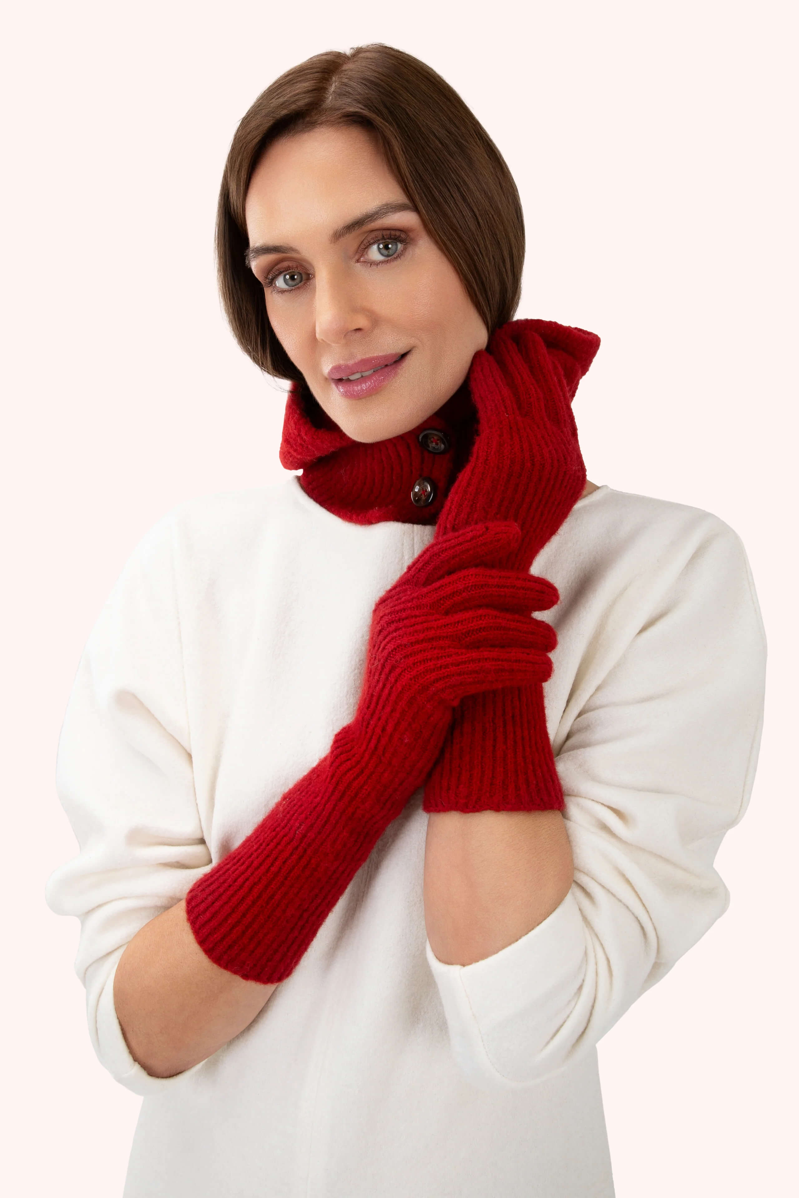 Powder, Sofia Long Gloves - Scarlet