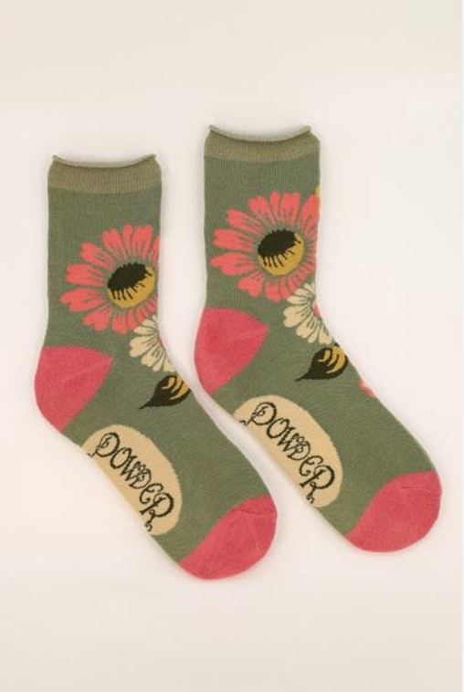 Powder, Vintage Flora Ankle Socks Powder