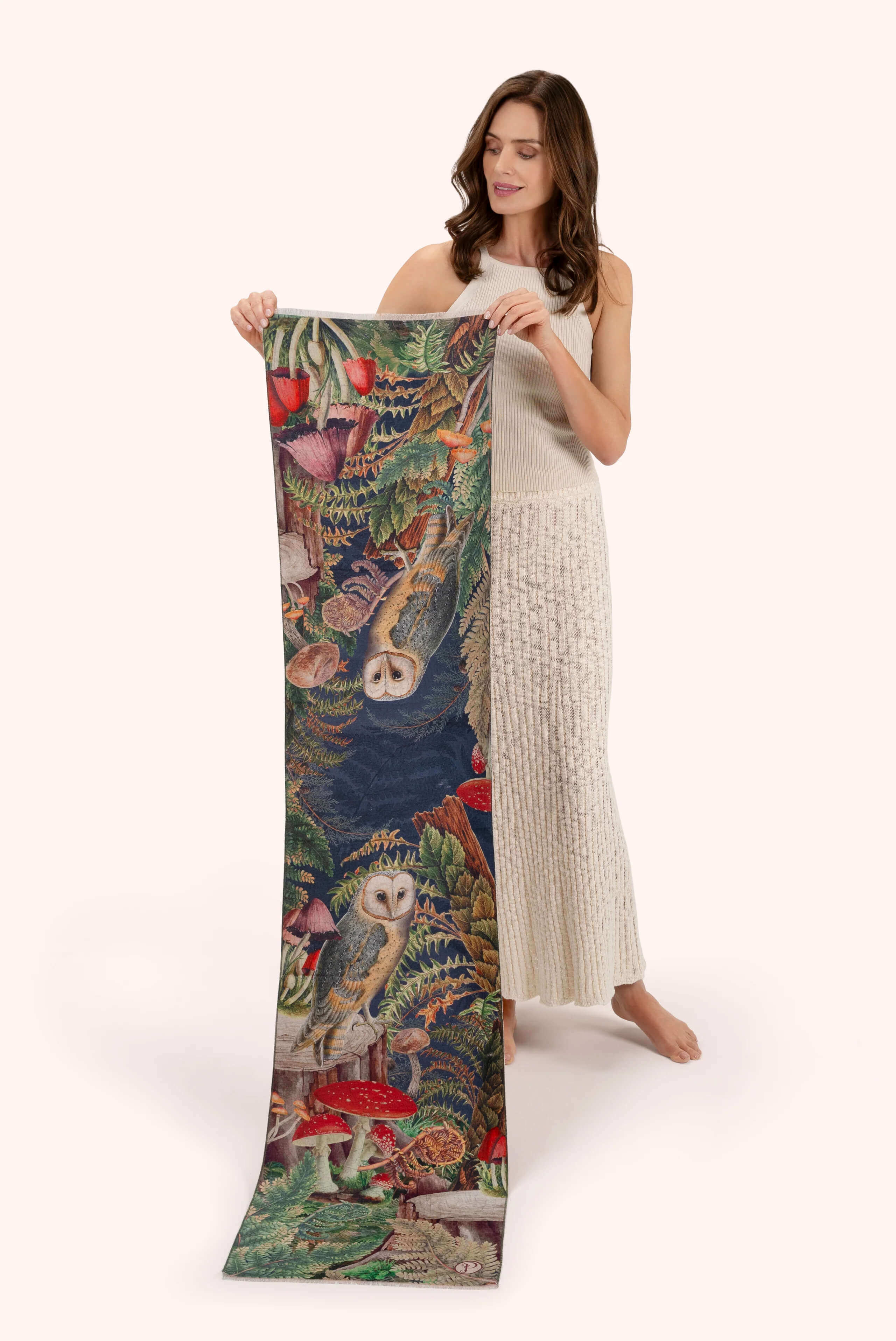 Powder, Wild Woodland Owl Lux Print Scarf