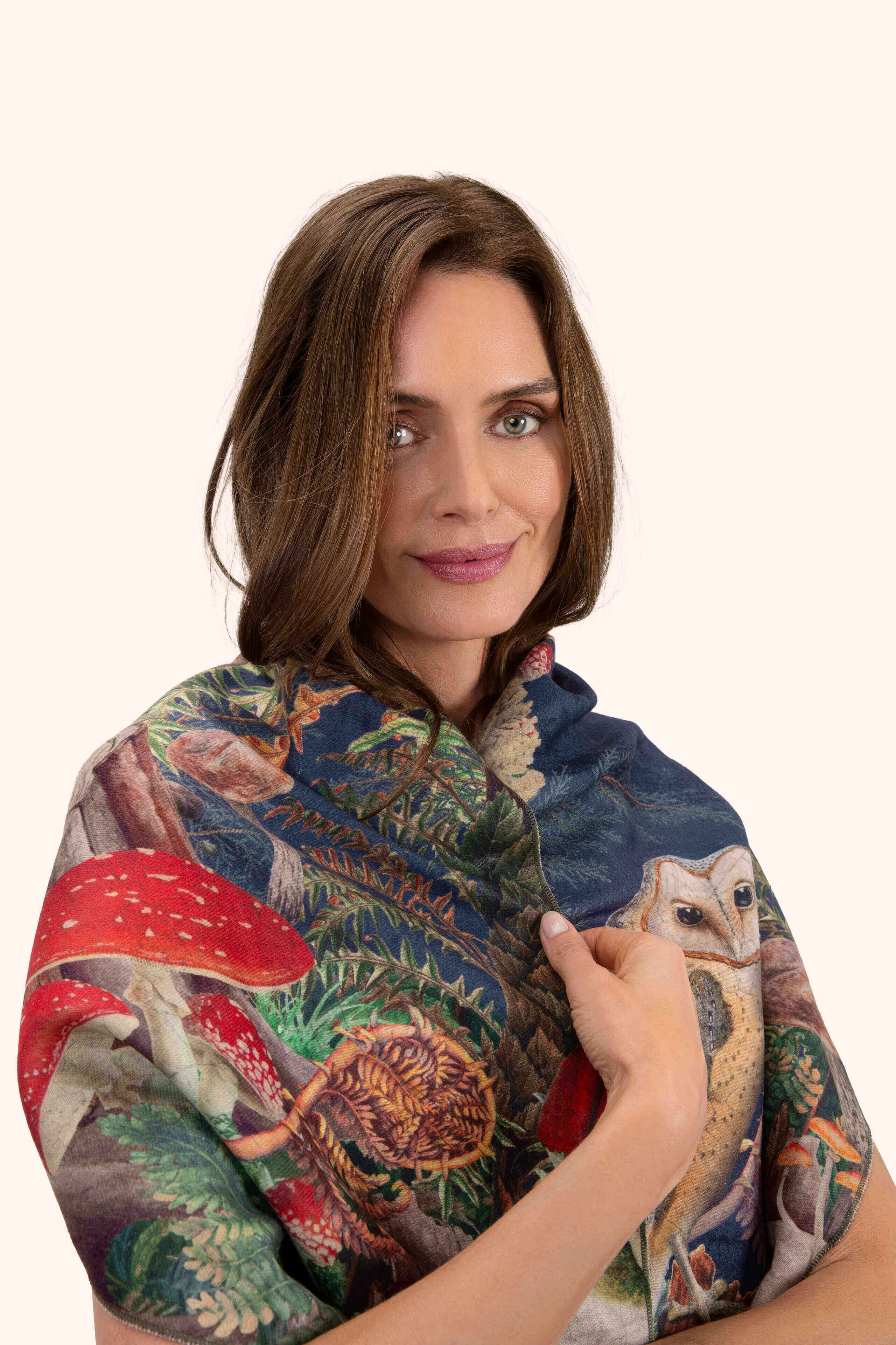 Powder, Wild Woodland Owl Lux Print Scarf