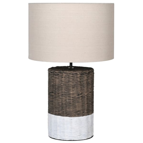 Basket Effect Lamp with Linen Shade