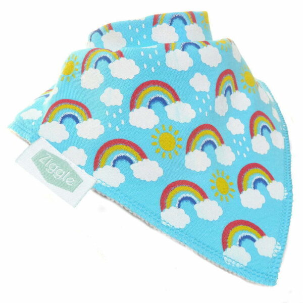 Rainbows On Blue Bib