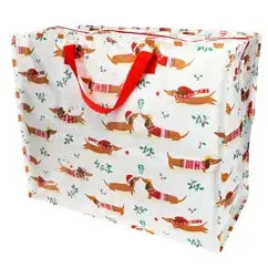 Rex London, Jumbo Storage Bag Festive Sausage Dog