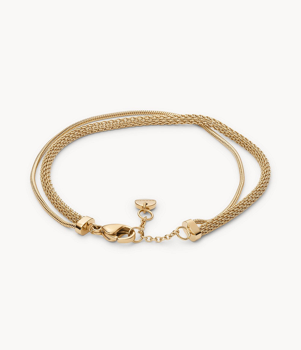 Merete Gold-Tone Stainless Steel Multi Strand Chain Bracelet
