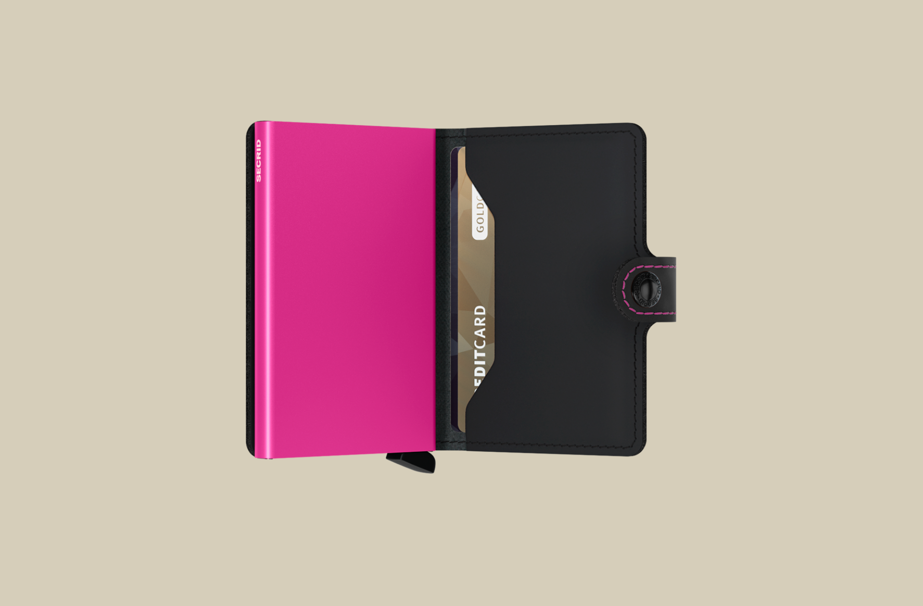 Secrid, Miniwallet Matte Black & Fuchsia