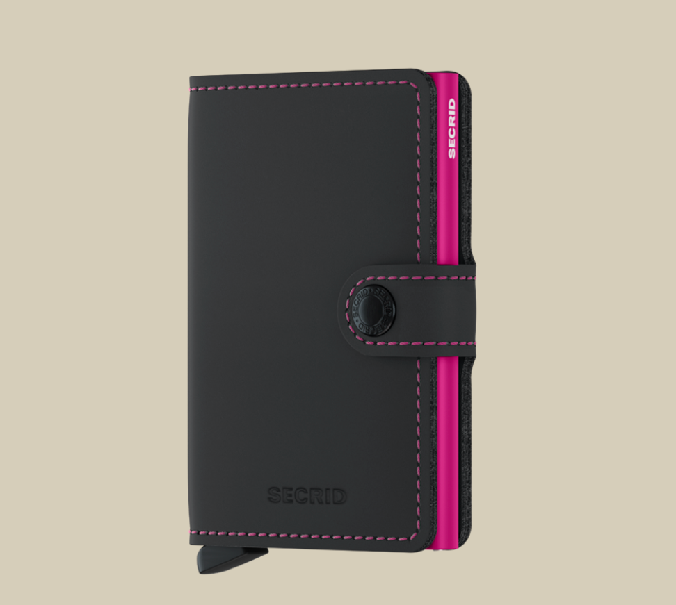 Secrid, Miniwallet Matte Black & Fuchsia