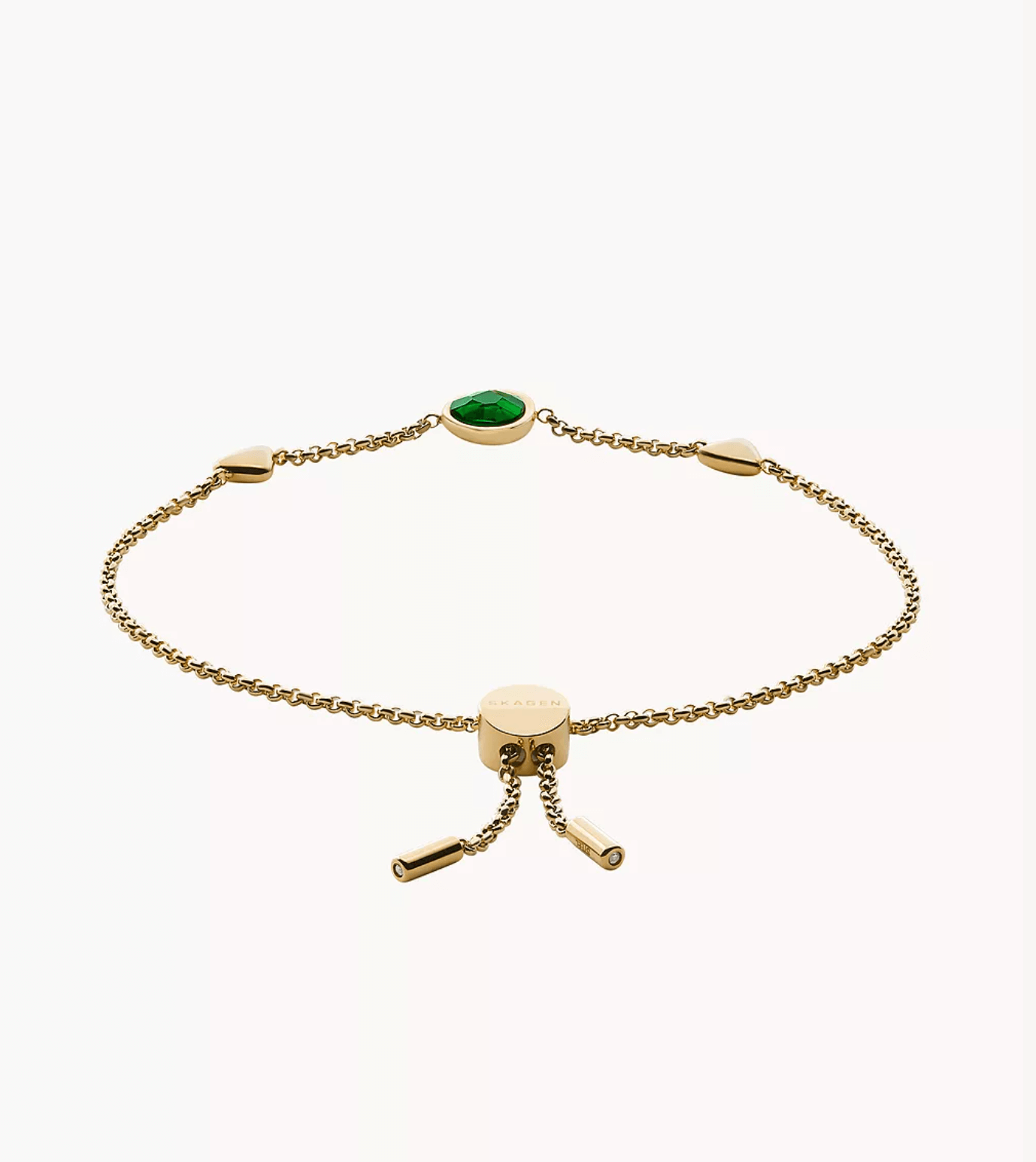 Skagen, Sea Glass Gold Stainless Steel Station Bracelet Skagen