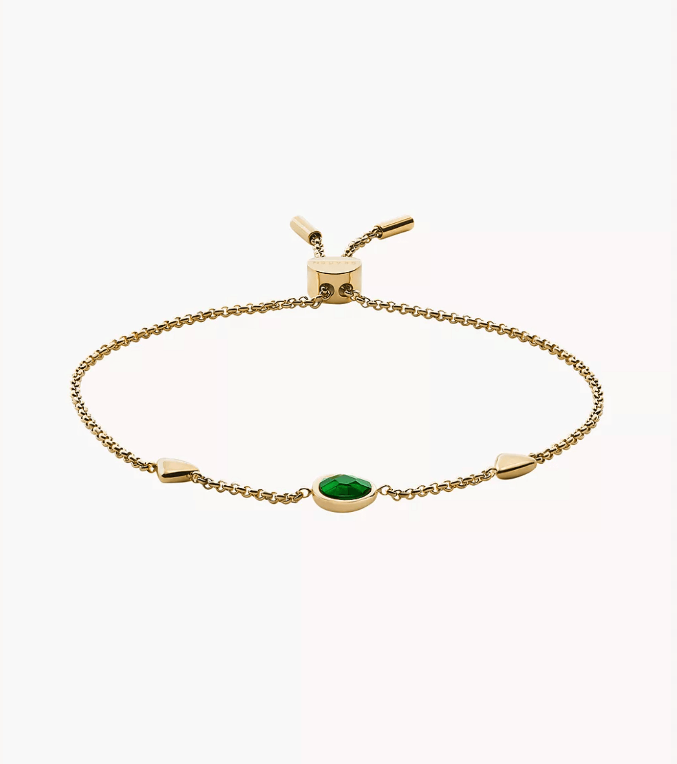 Skagen, Sea Glass Gold Stainless Steel Station Bracelet