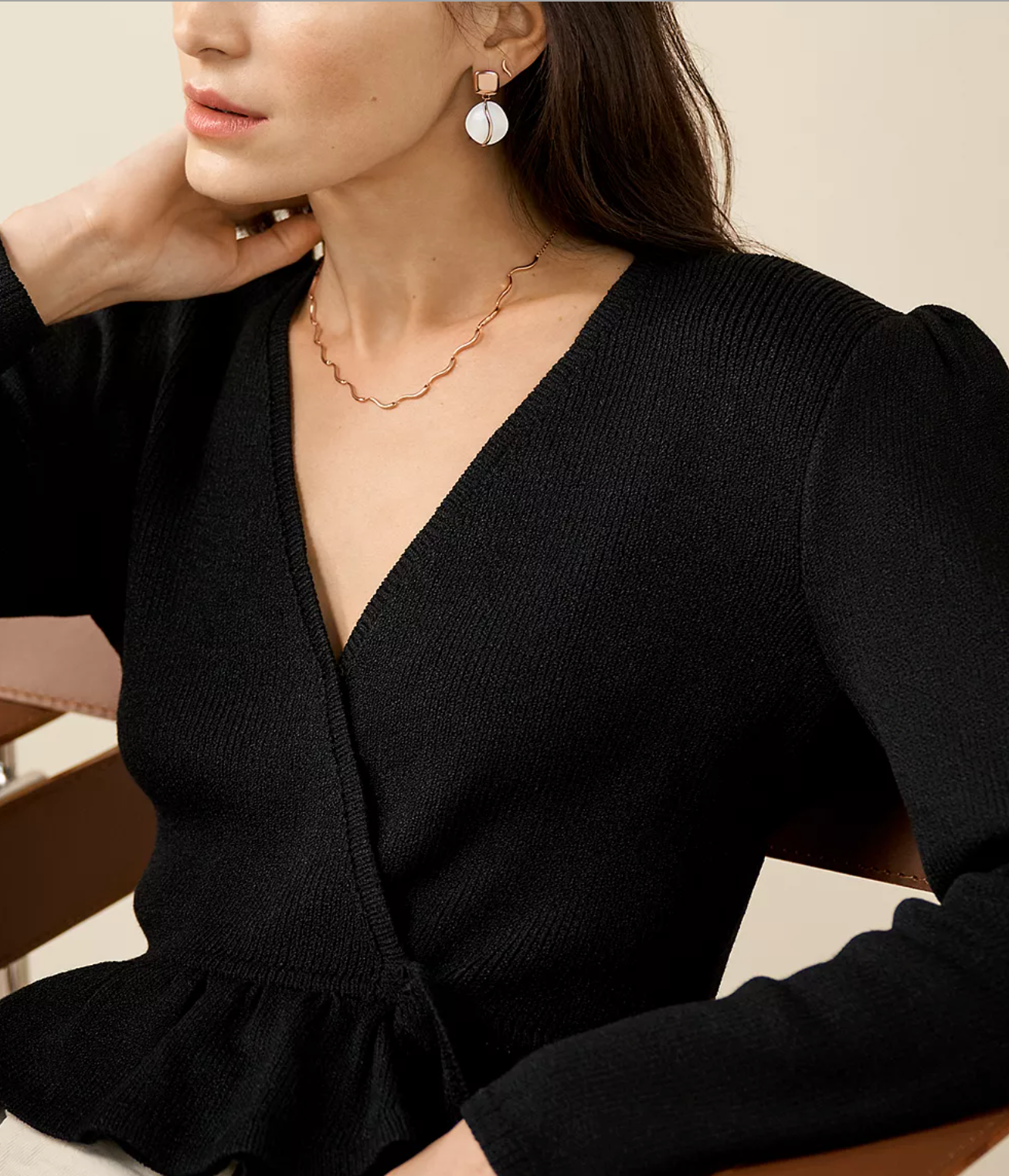 Skagen, White Glass Organic Shape Earring