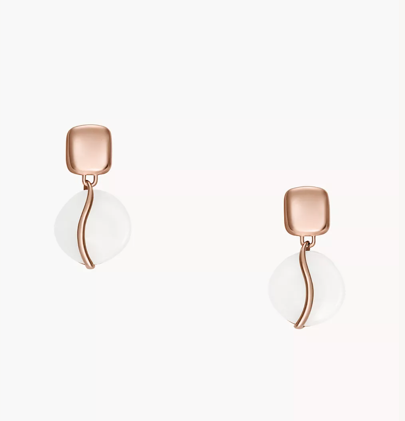 Skagen, White Glass Organic Shape Earring