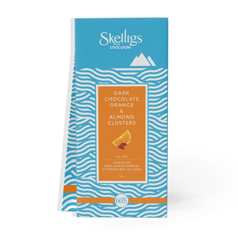 Skelligs, Dark Chocolate Orange Almond Clusters