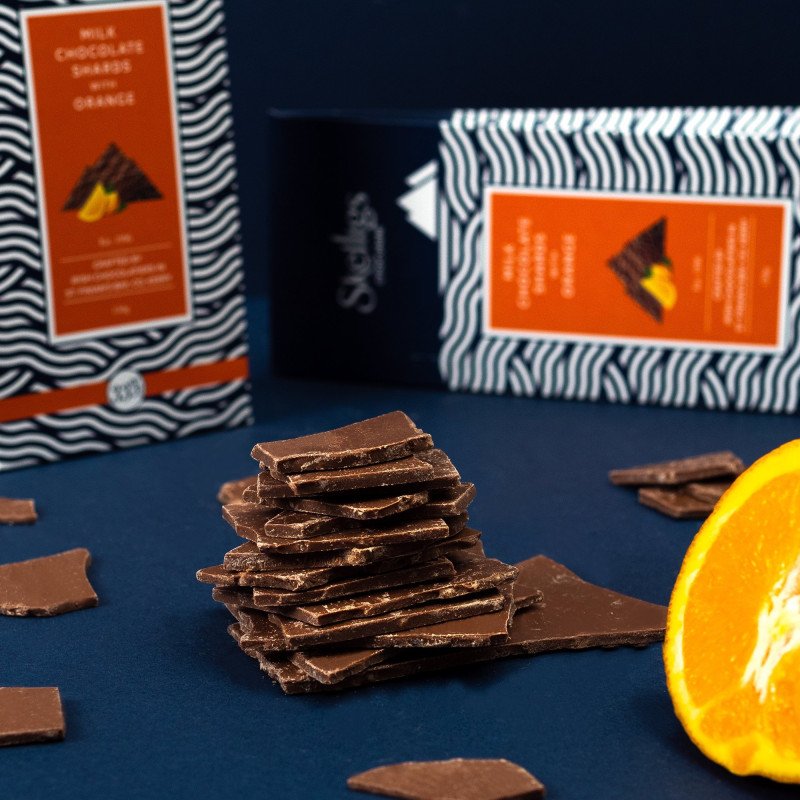 Skelligs, Shards Milk Chocolate with Orange