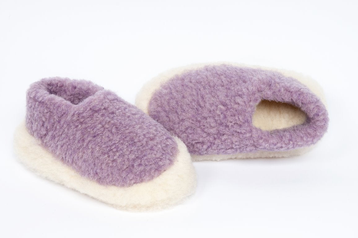 Lilac fluffy online slippers